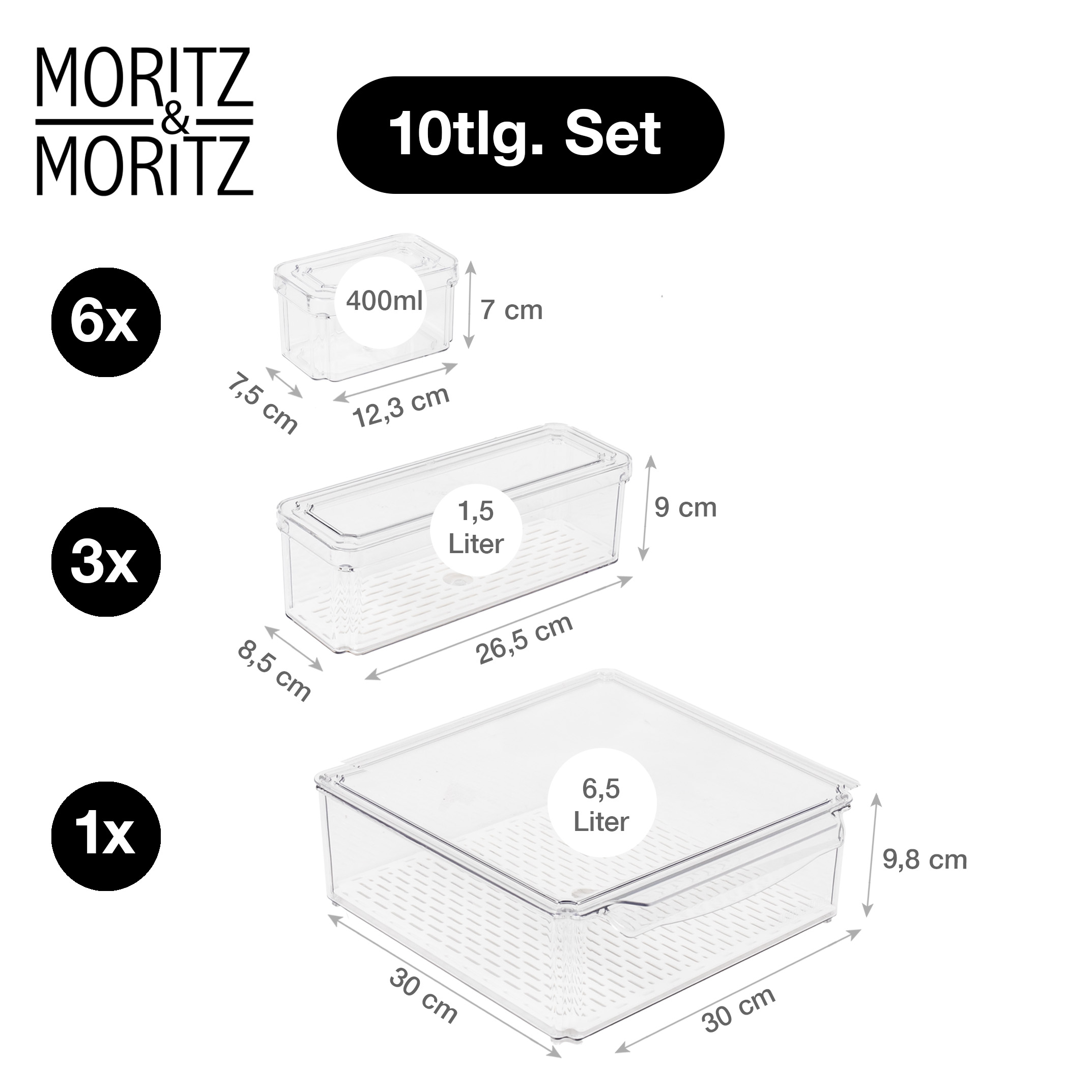 Kühlschrankorganizer 10-teilig.