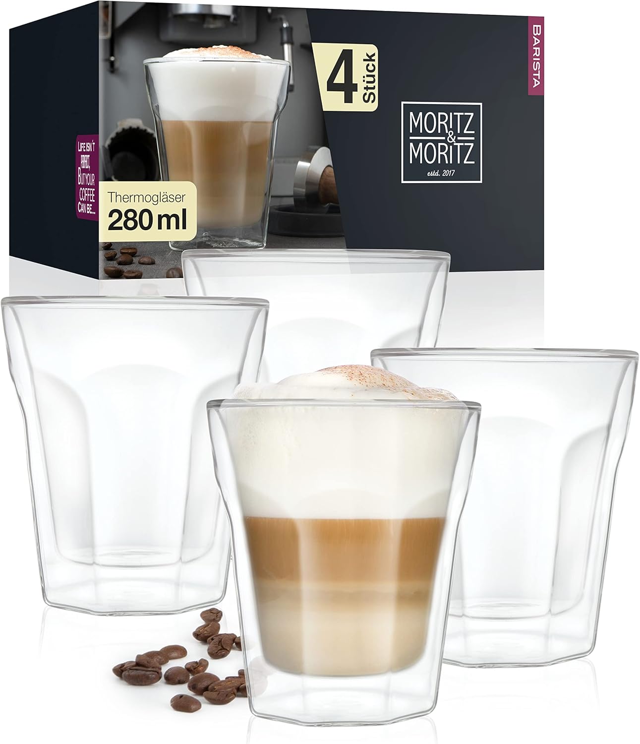 Cappuccino Gläser 4x 280ml