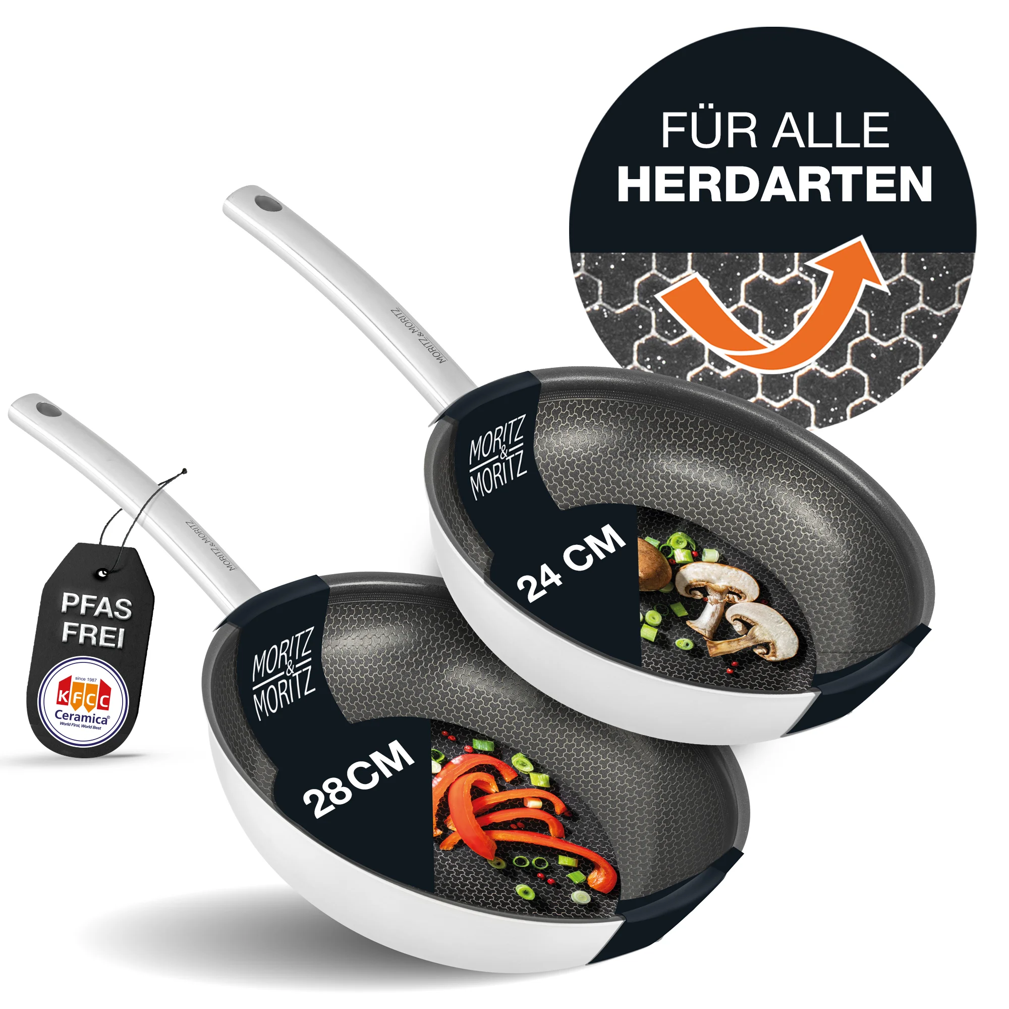 Pfannenset runder Rand 24cm & 28cm (ohne Deckel) Pfannenset runder Rand 24cm & 28cm (ohne Deckel)