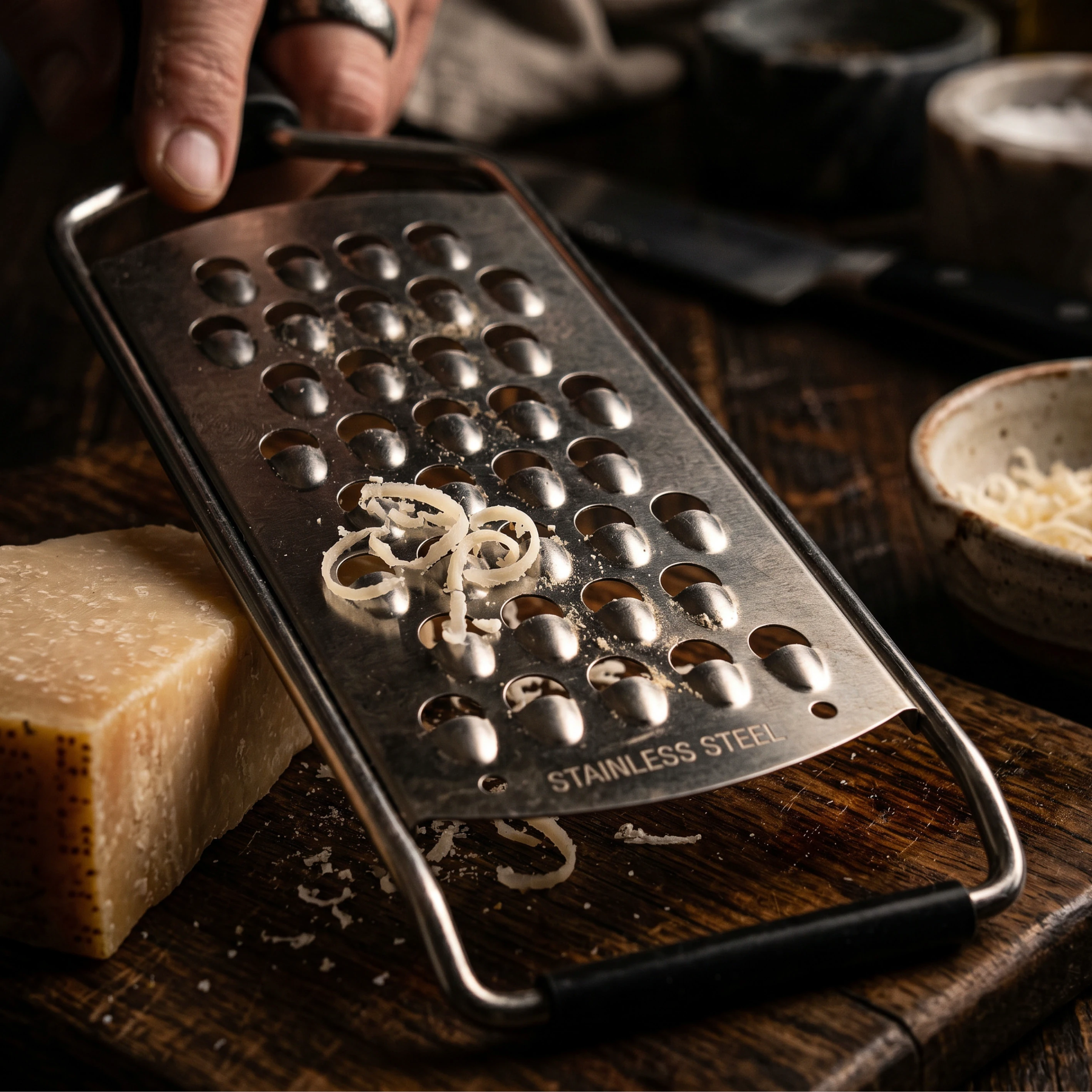[Produkt ergänzen], 2-teilig, aus Edelstahl, vor weißem Hintergrund