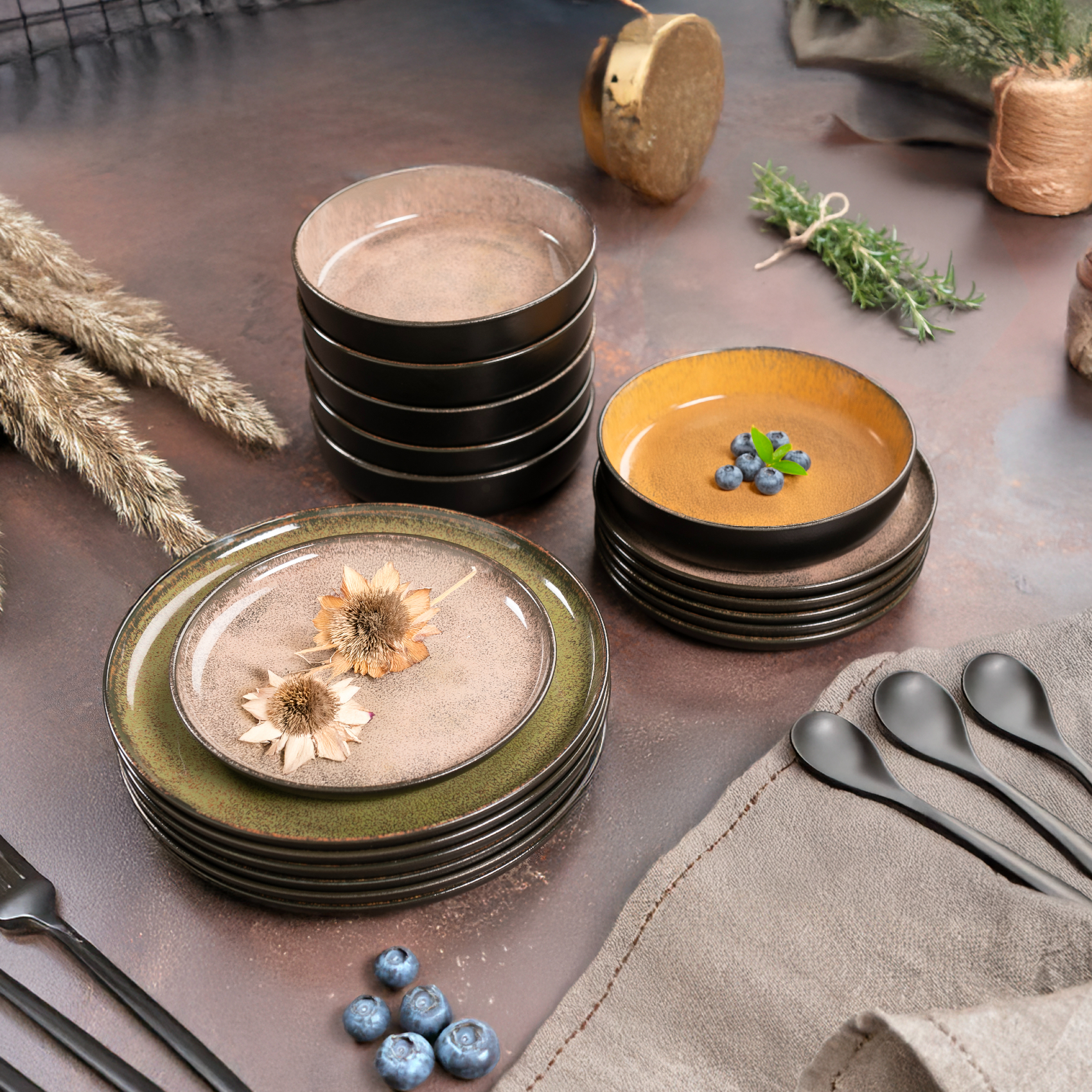 VIDA Geschirr-Set 36-Teilig Vintage
