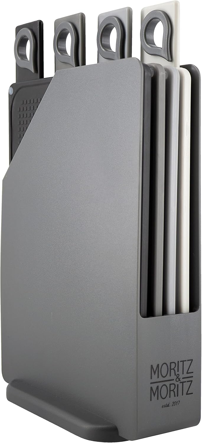 4x Schneidebrett mit Ständer – 20,5 x 14,5 cm