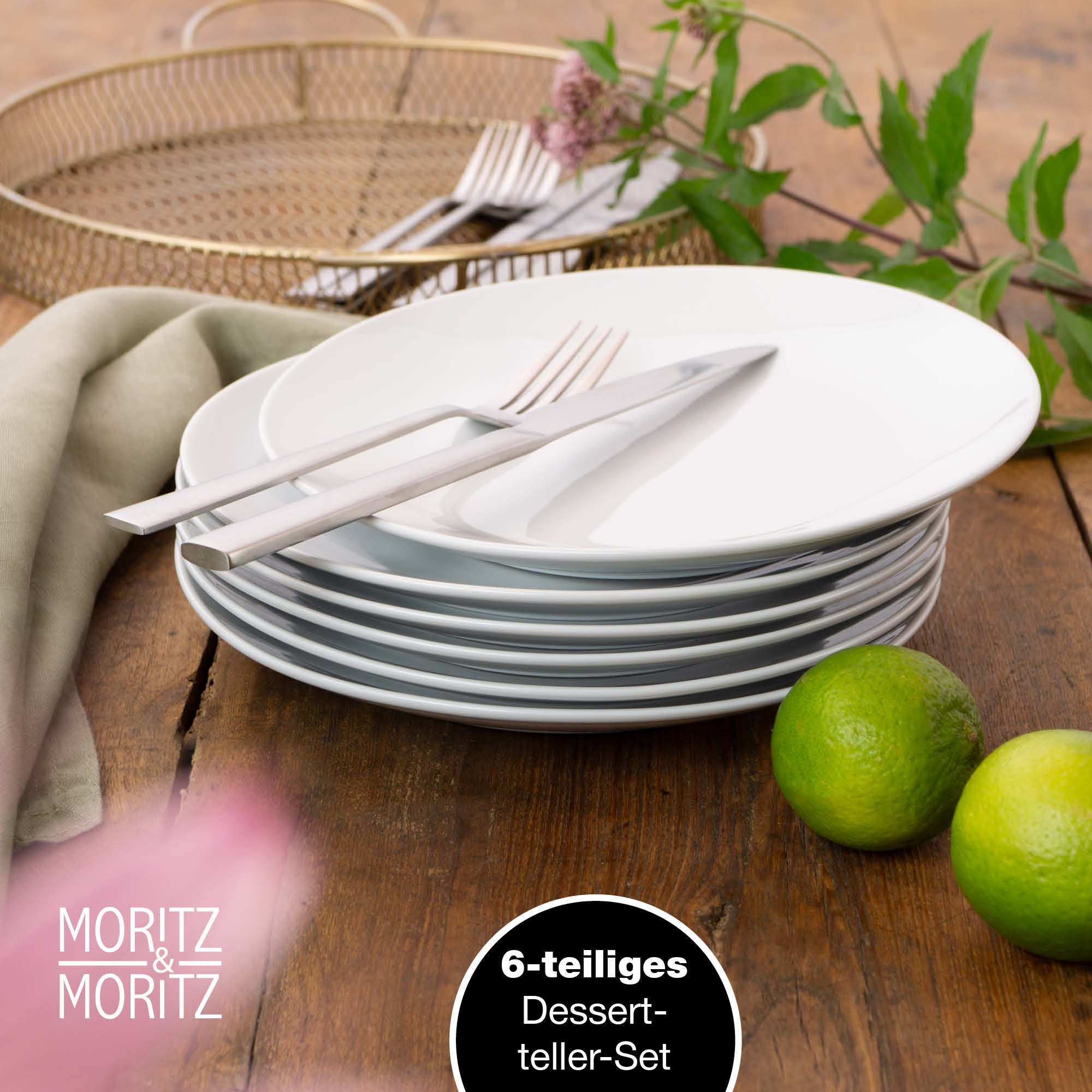 6-teiliges Set aus weißen Fruchtschalen