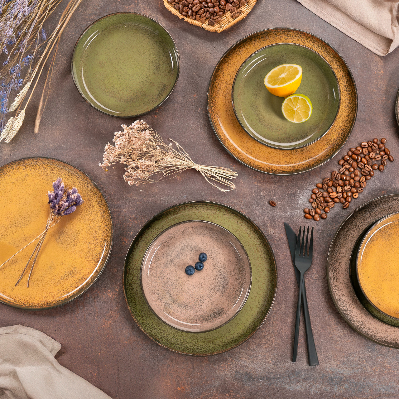 VIDA Geschirr-Set 36-Teilig Vintage