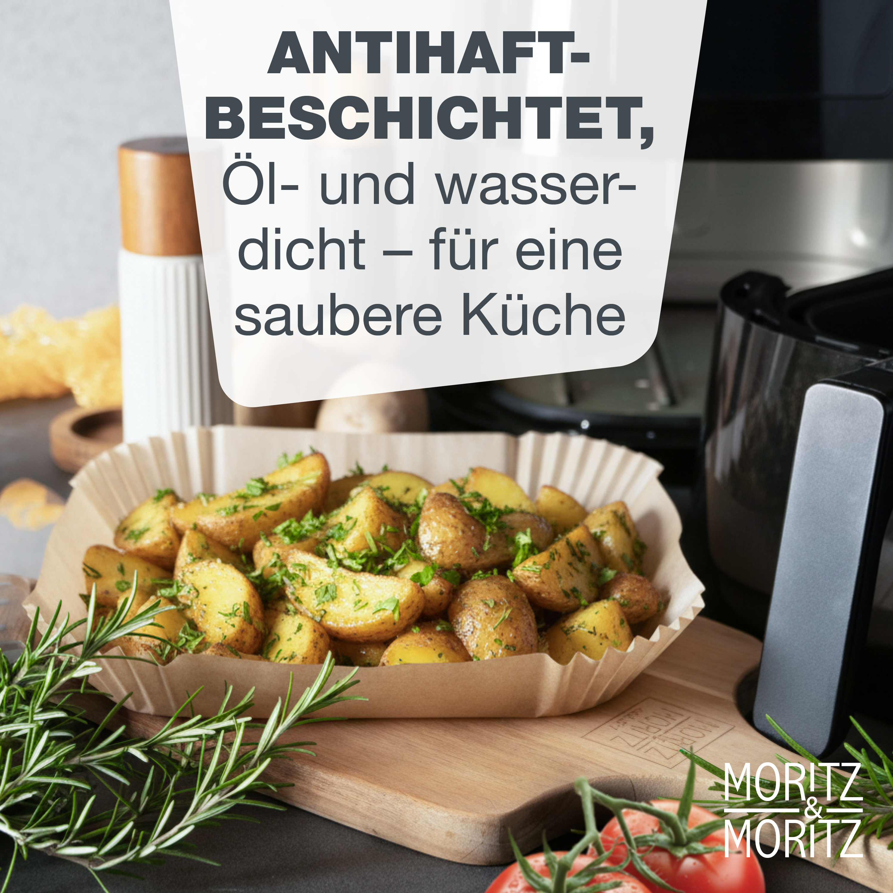 Airfryer Backpapier Quadrat 20x20 cm - 125 Stück