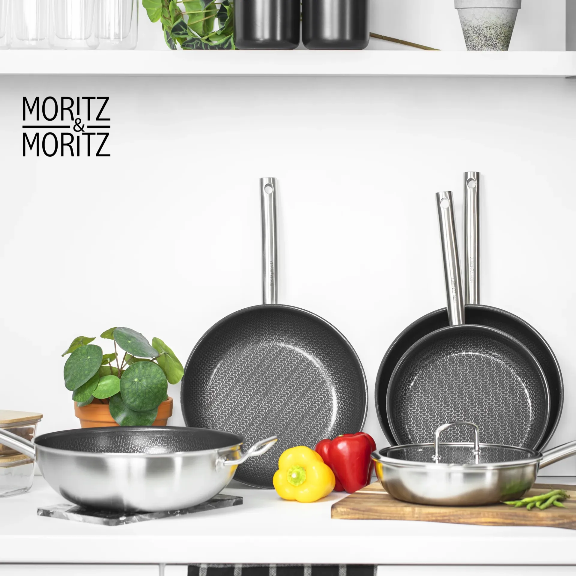 Pfannenset runder Rand 24cm & 28cm mit Deckel, Ansicht 7