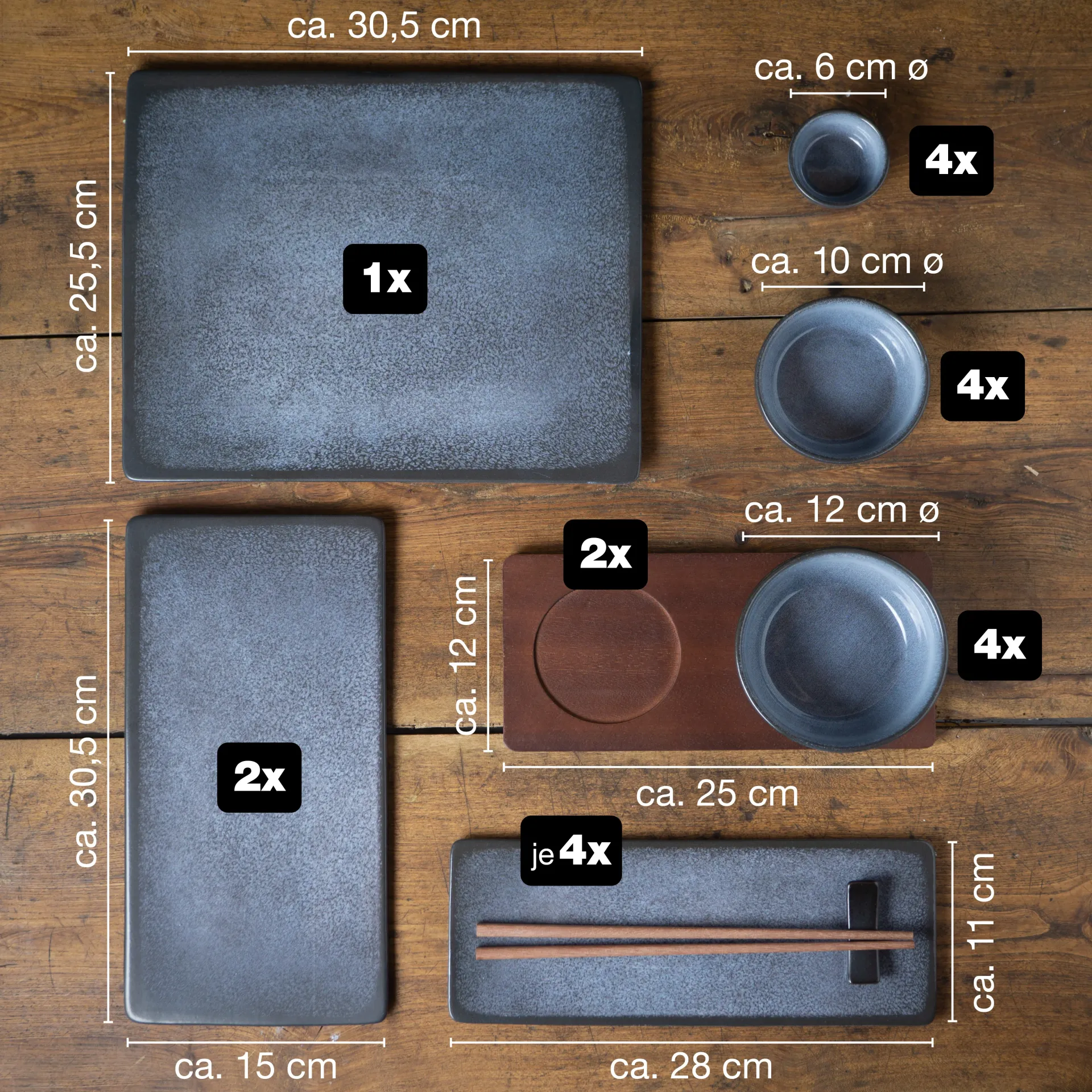 VIDA Sushi Set 29-teilig Blau, Ansicht 2