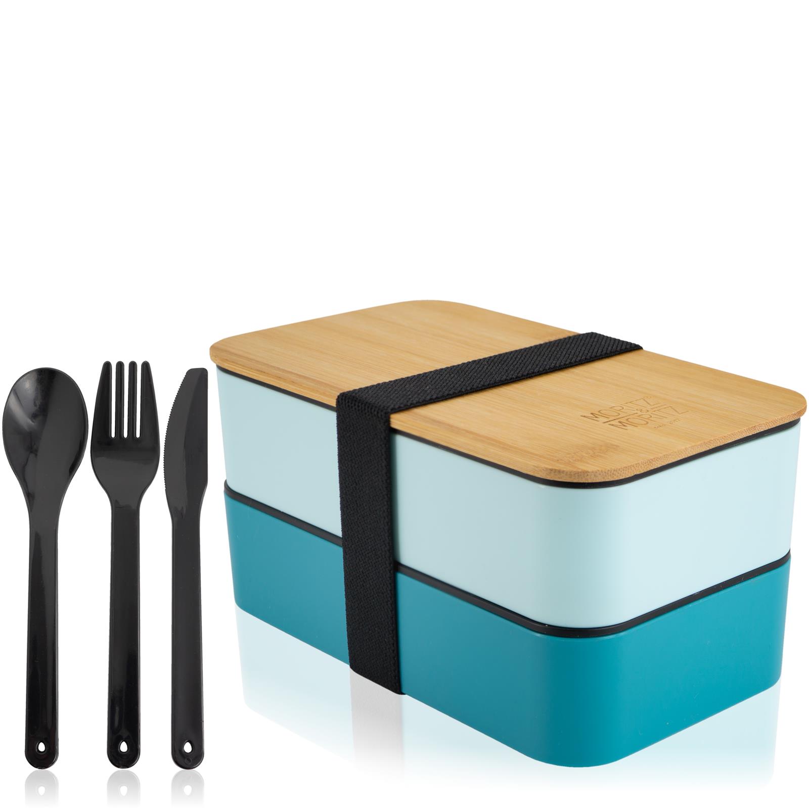 Brotdose Bento Box blau mit Fächern