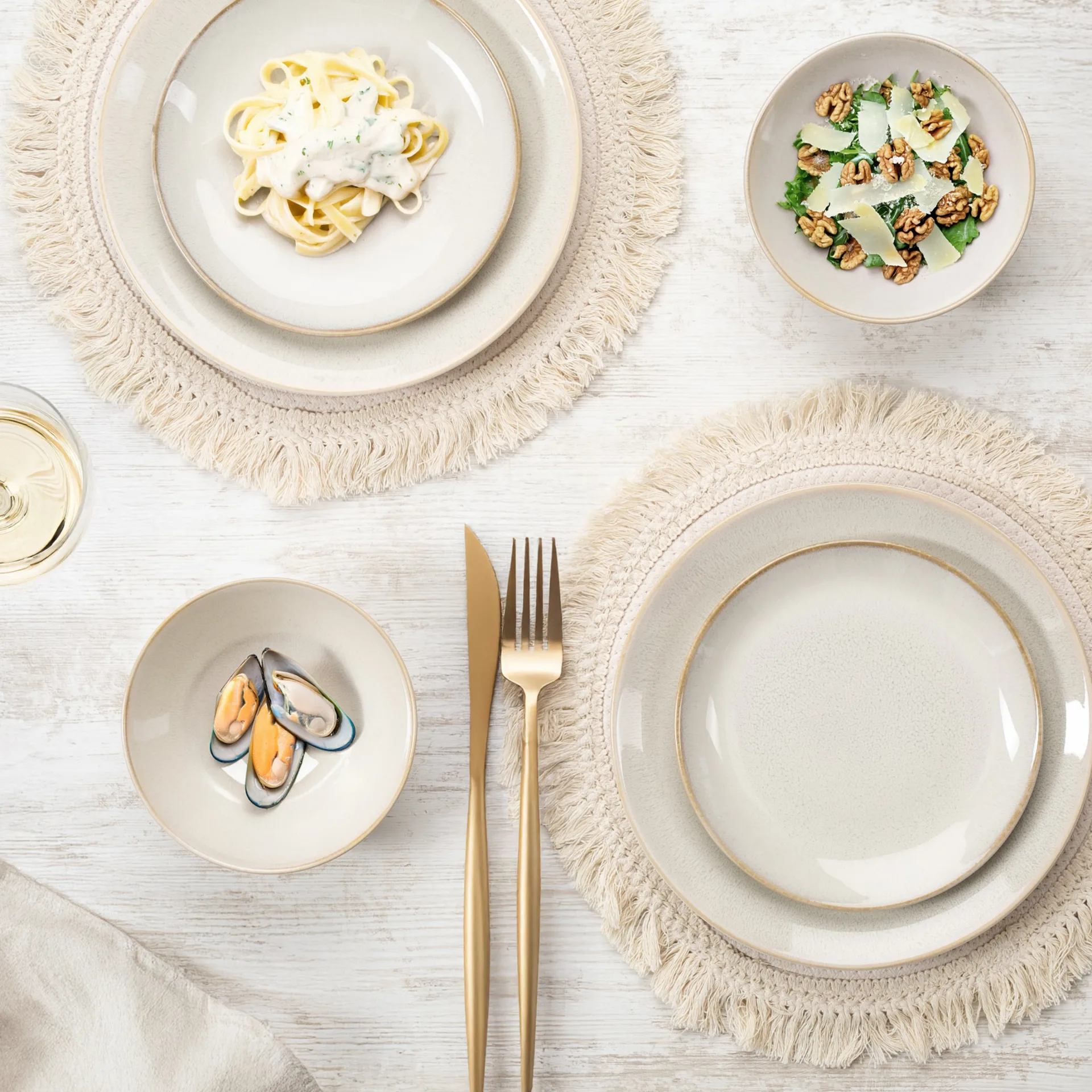 SENSE Tafelservice 48-teilig, beige