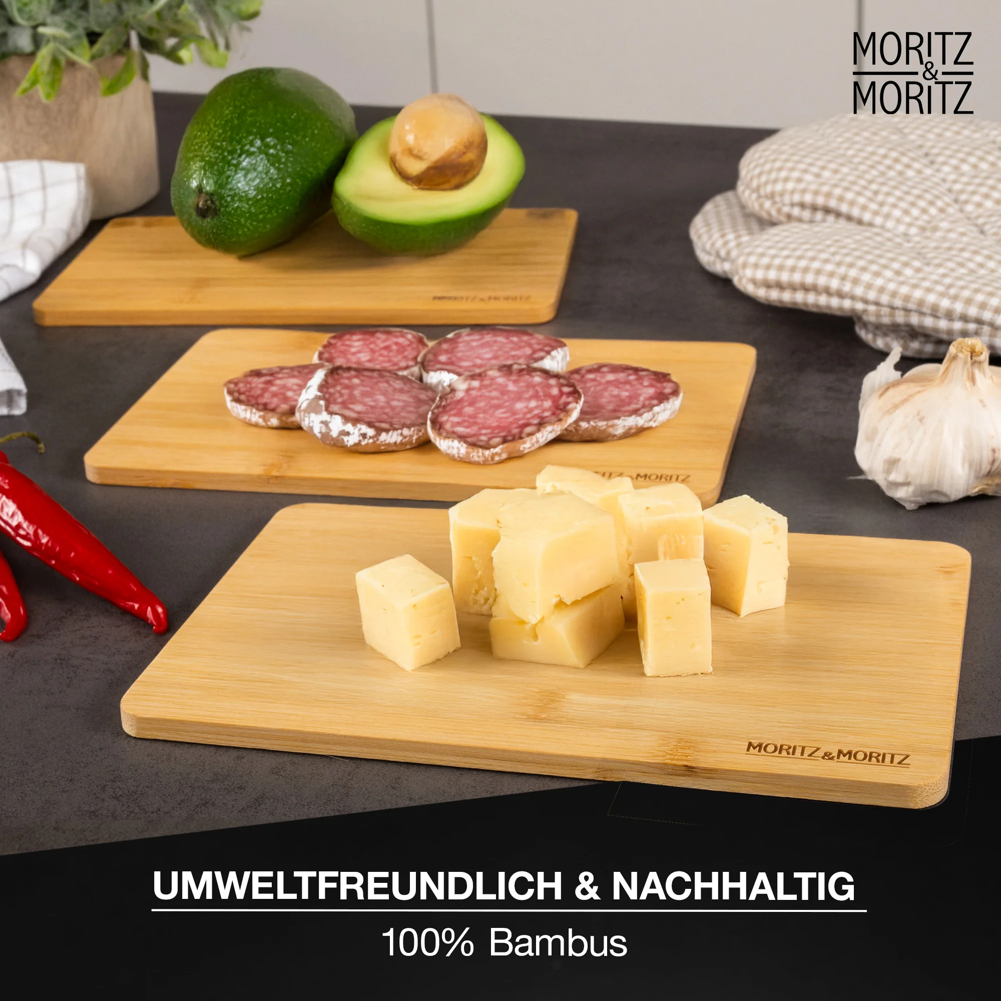 Bambusbrettchen 6er Set  nachhaltig & praktisch