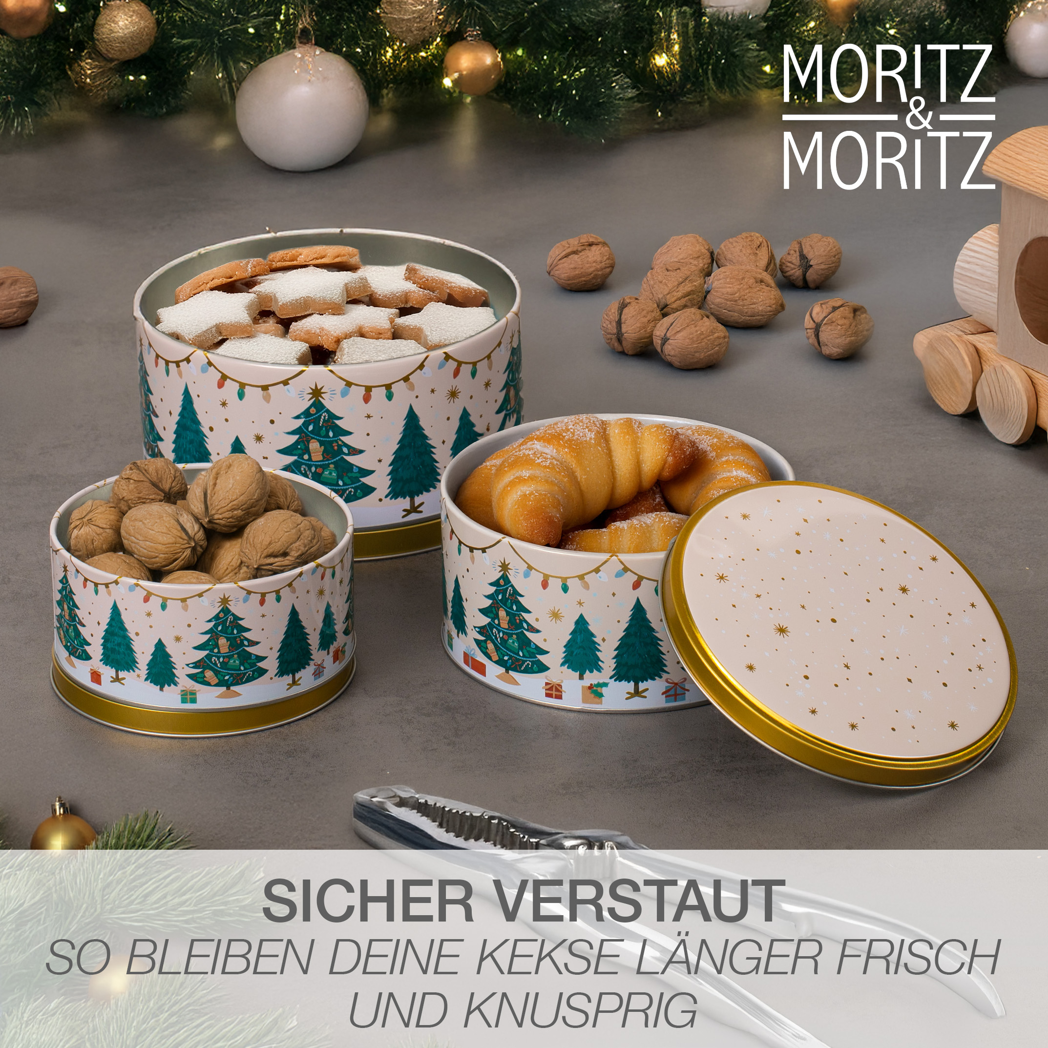 Weihnachts Keksdose 3-teilig