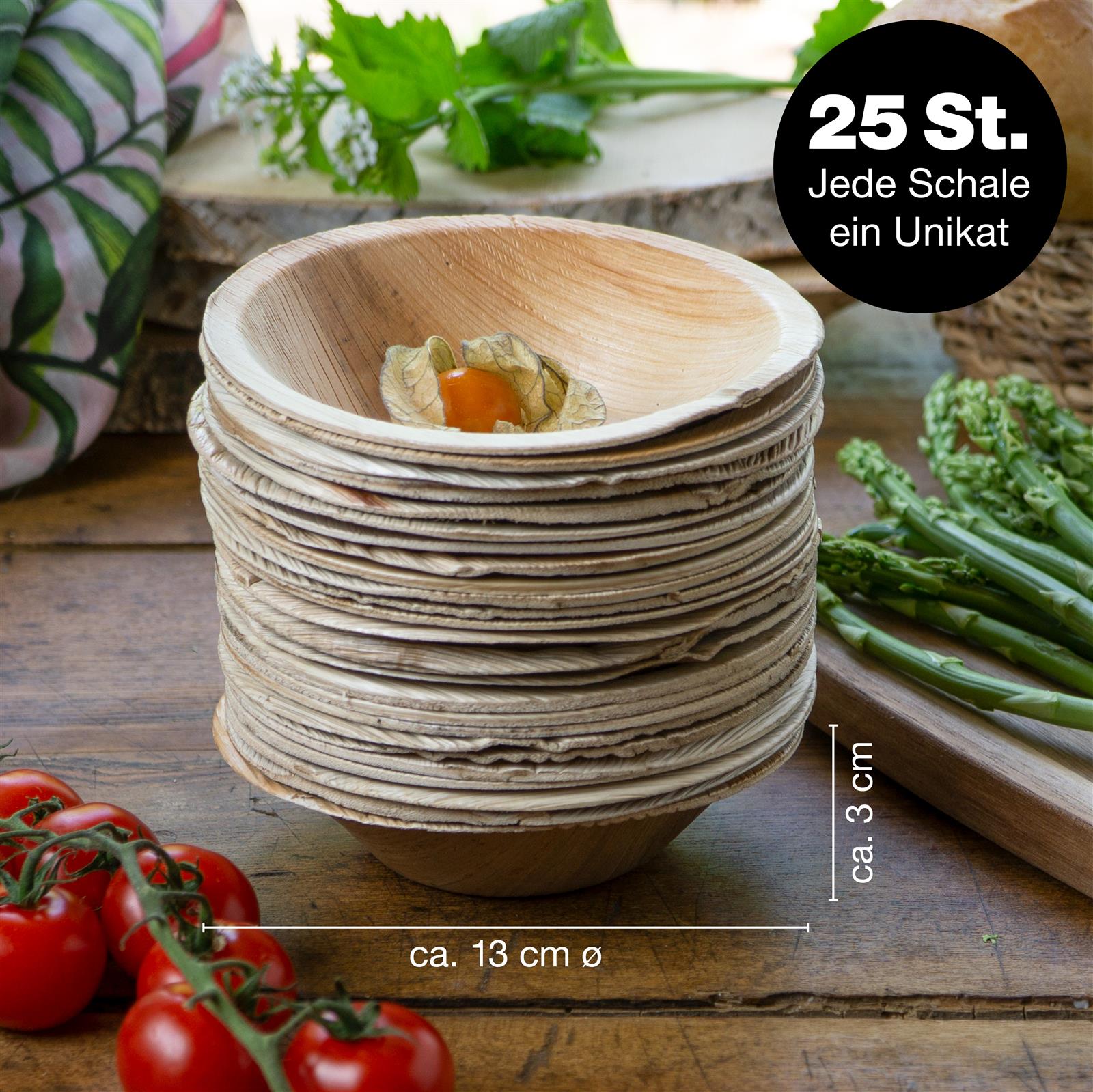 FOOGO Palmblatt-Schalen 550 Ml - 200 Stück Kompostierbar