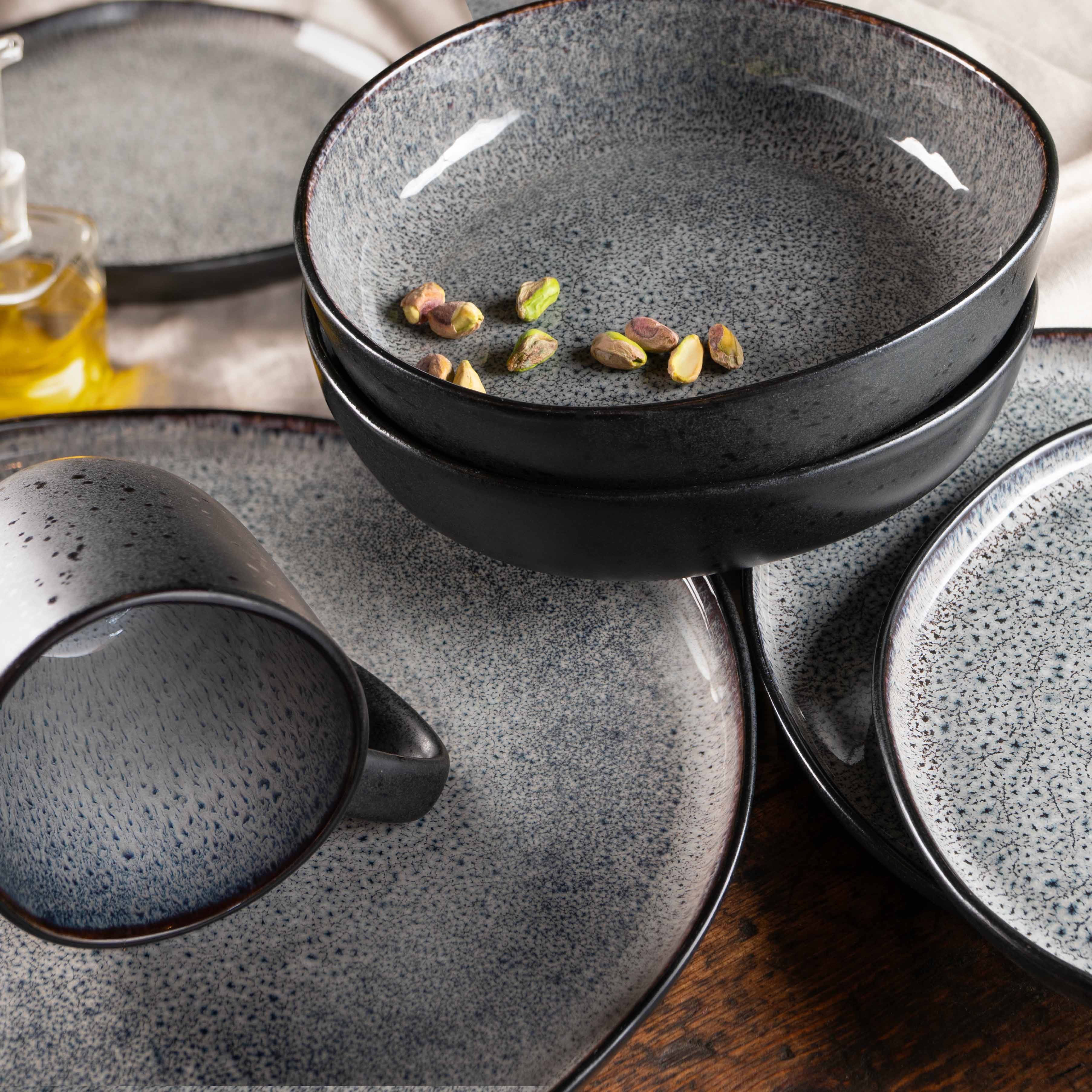 ORGANIC 36tlg Geschirr Set Grau