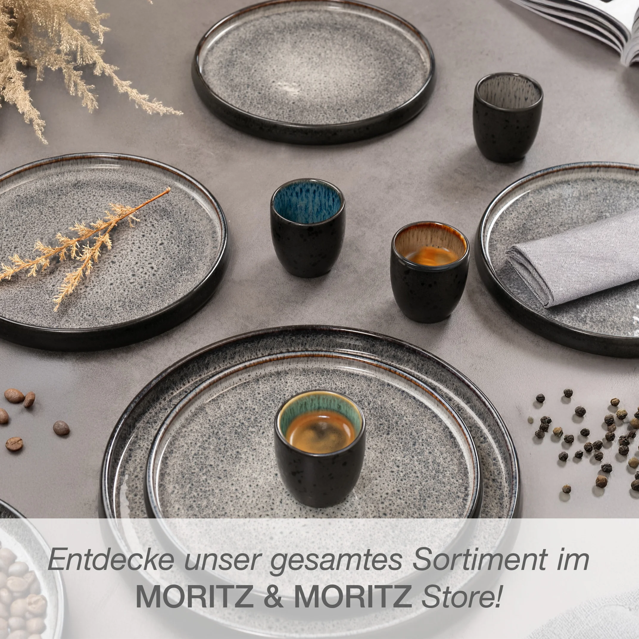 SOLID Espressobecher Set 4-teilig Bunt, Farbvarianten nebeneinander