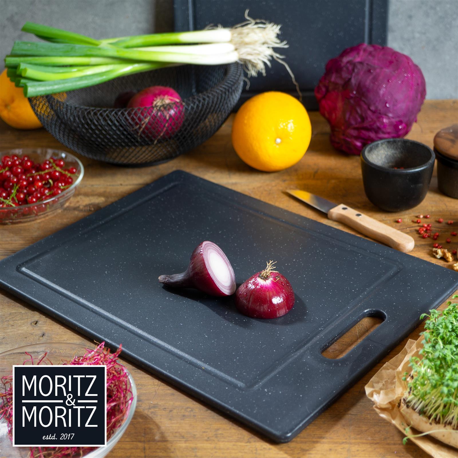 Schwarzes Granit Schneidebrett 2er Set - Elegantes Küchenzubehör aus robustem Material für stilvolles und langlebiges Schneiden und Servieren.