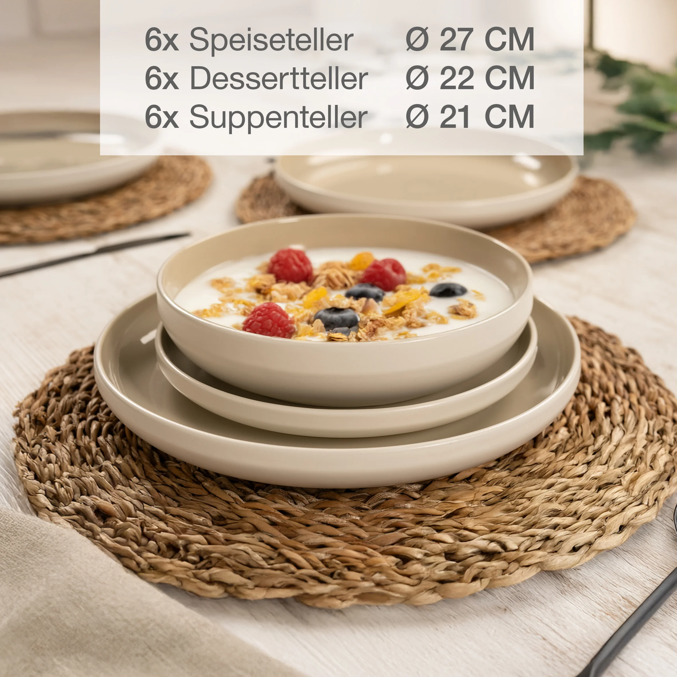 CAVO Geschirrset 18-teilig Beige CAVO Geschirrset 18-teilig Beige