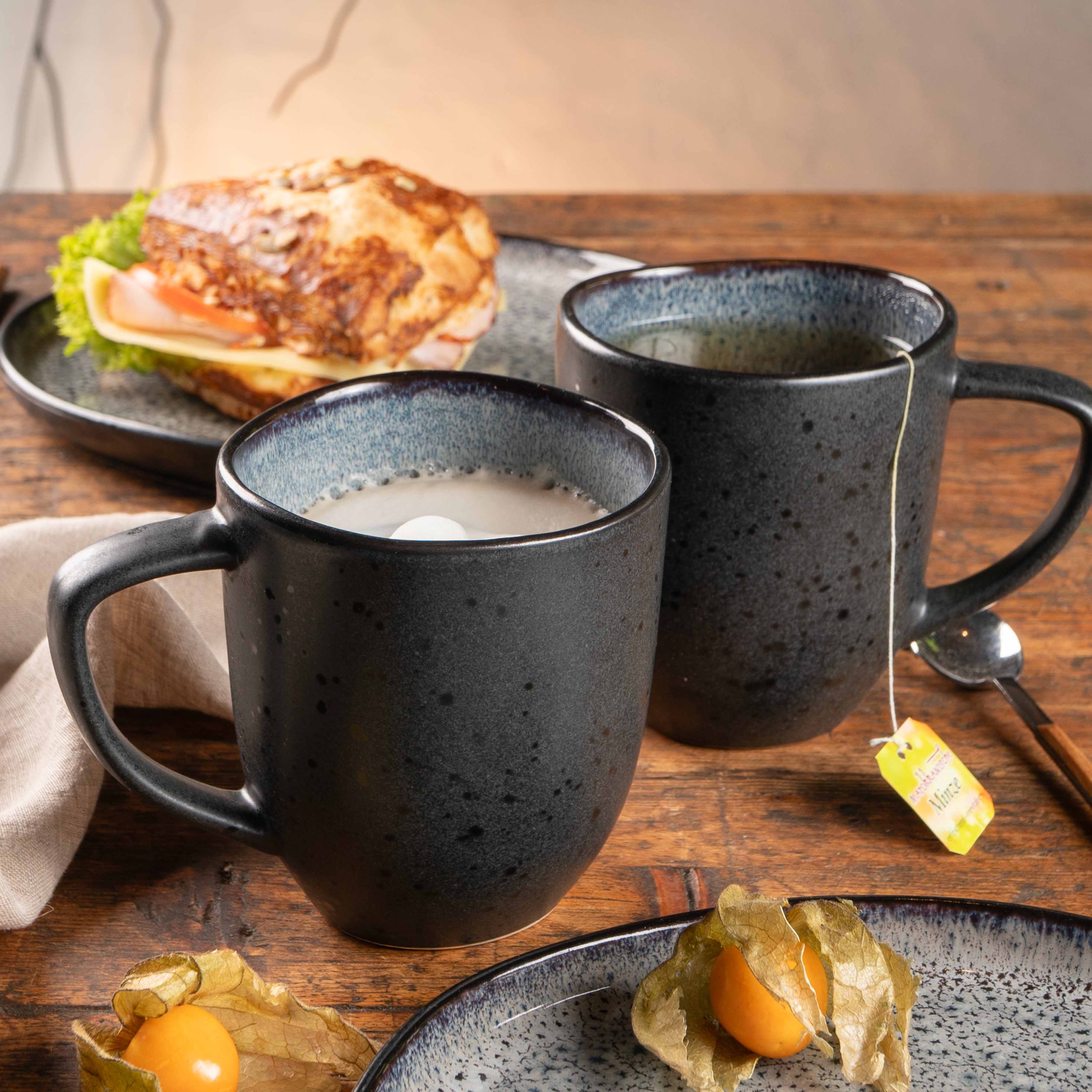 ORGANIC 6tlg Kaffee Tassen Set Grau