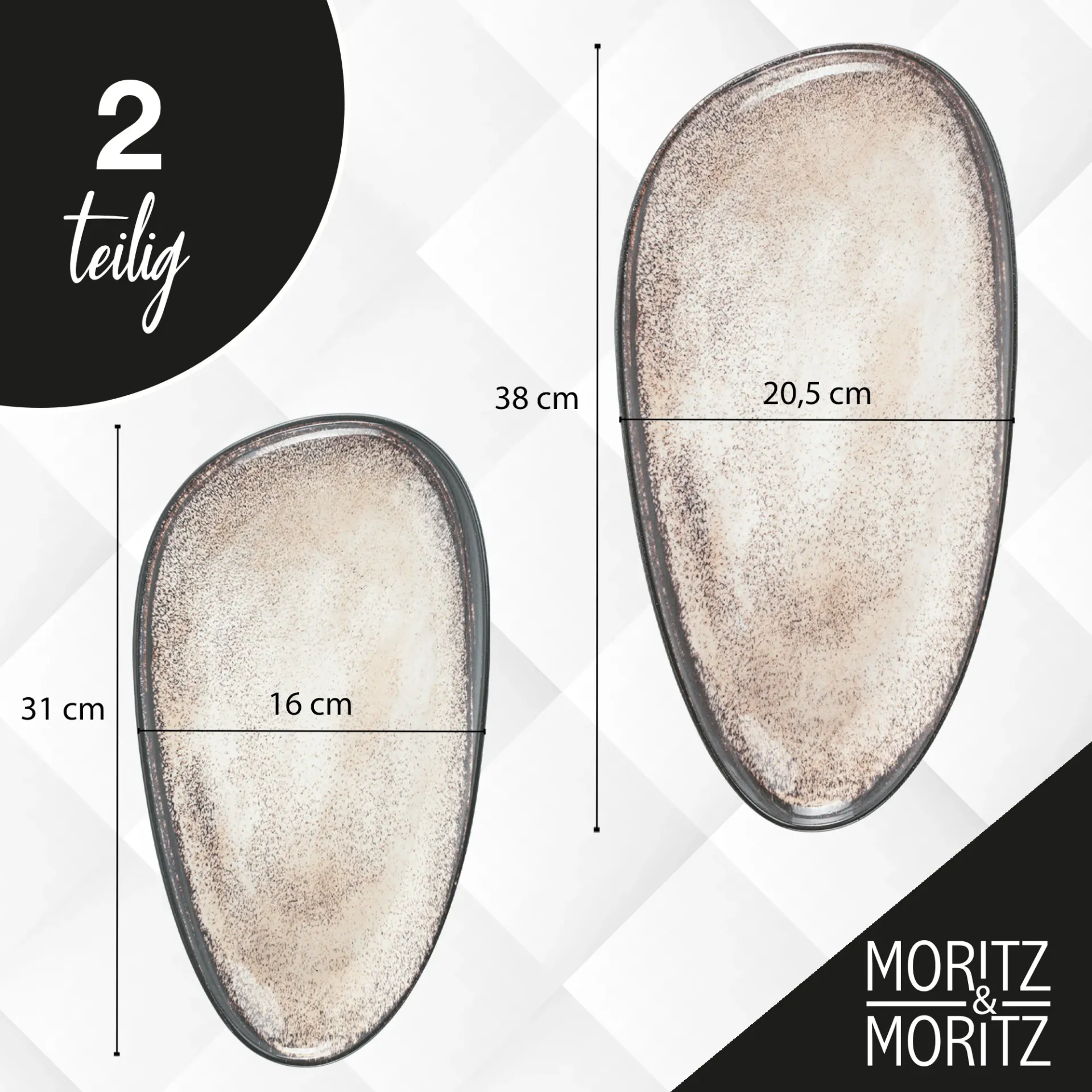 VIDA Servierteller 2-teilig Beige, Ansicht 2