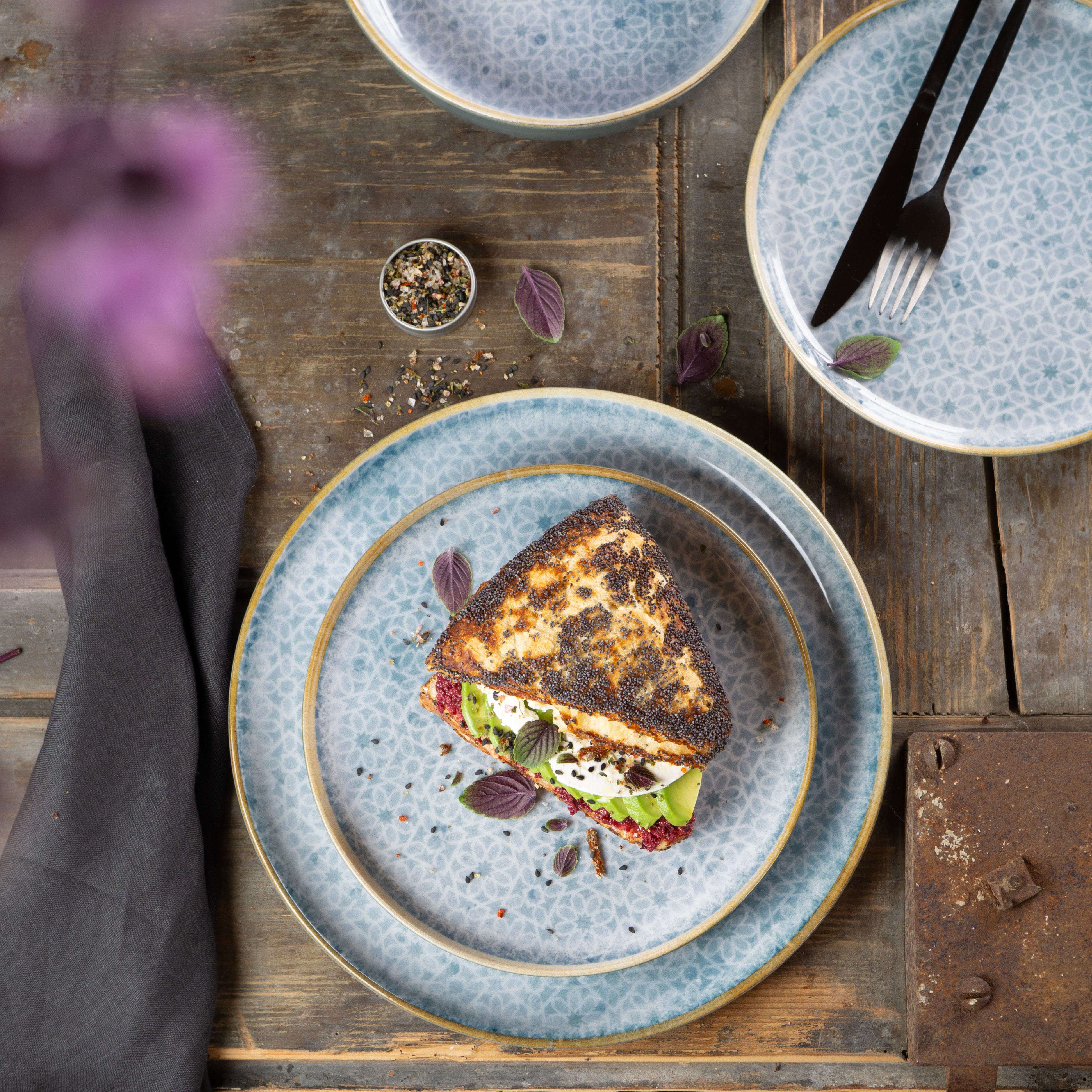 TERRA 18tlg. Geschirrset blau