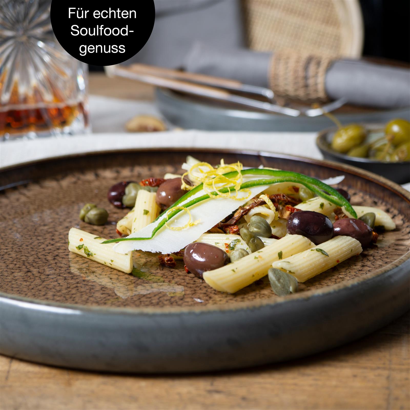 4-teiliges Gourmet-Dinner-Teller-Set in reaktivem Beige mit Design und Look