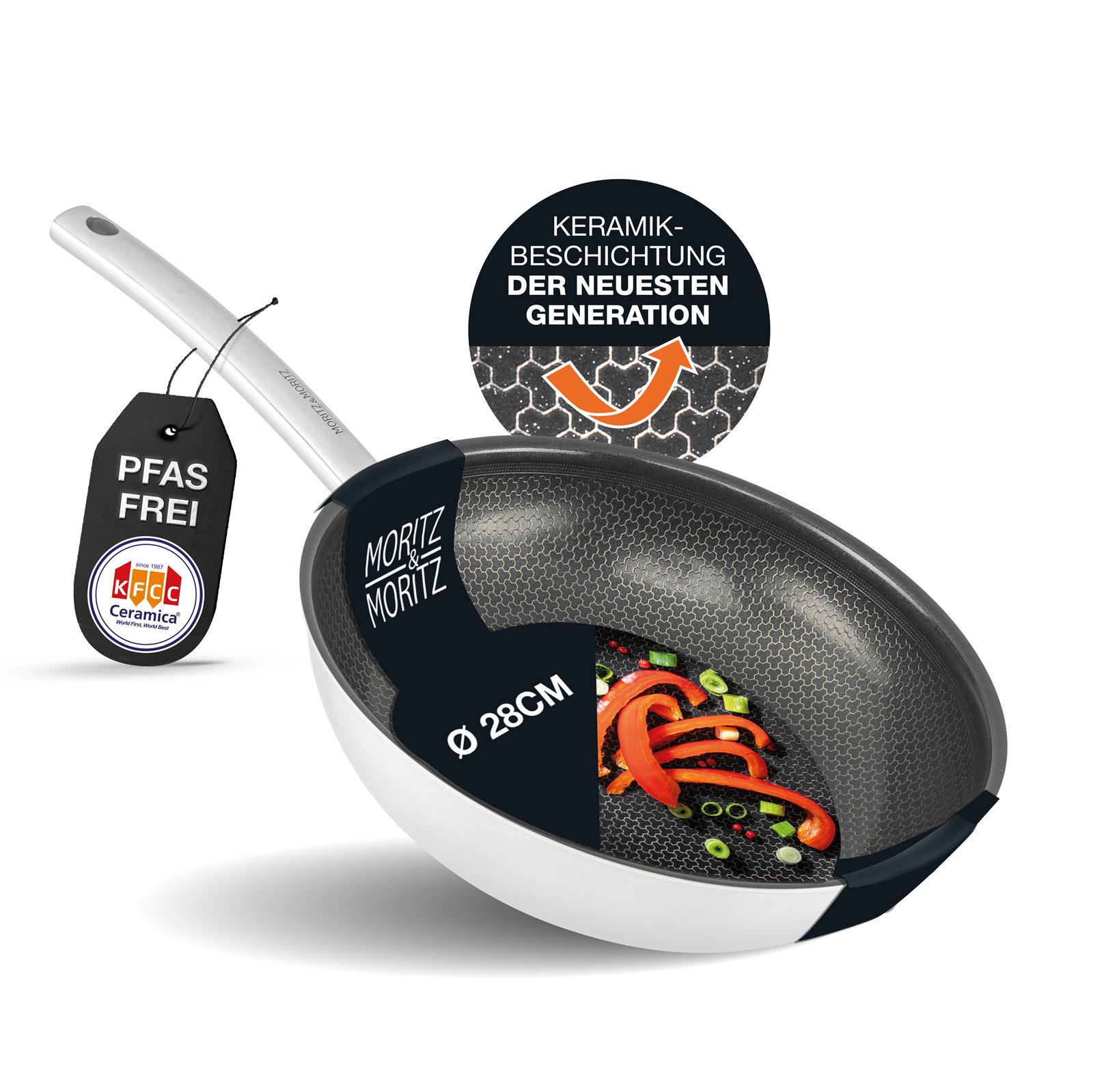 Hochwertige 28cm Bratpfanne ohne Deckel mit rundem Rand – Langlebige Küchenpfanne von Moritz und Moritz Eine hochwertige 28cm Bratpfanne ohne Deckel mit rundem Rand aus erstklassigem Material, ideal für gleichmäßiges Braten und hohe Haltbarkeit. Perfekt geeignet für die moderne Küche.