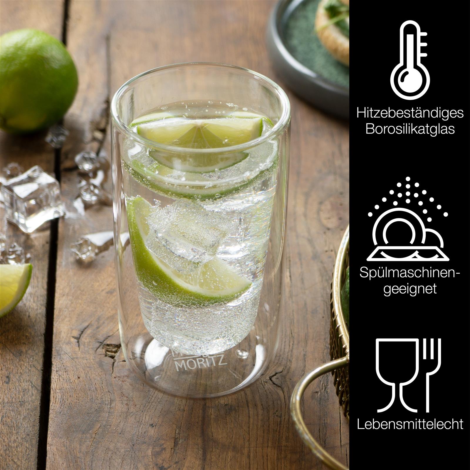 Glas, Gläser im 2er-Set mit 270 ml Fassungsvermögen