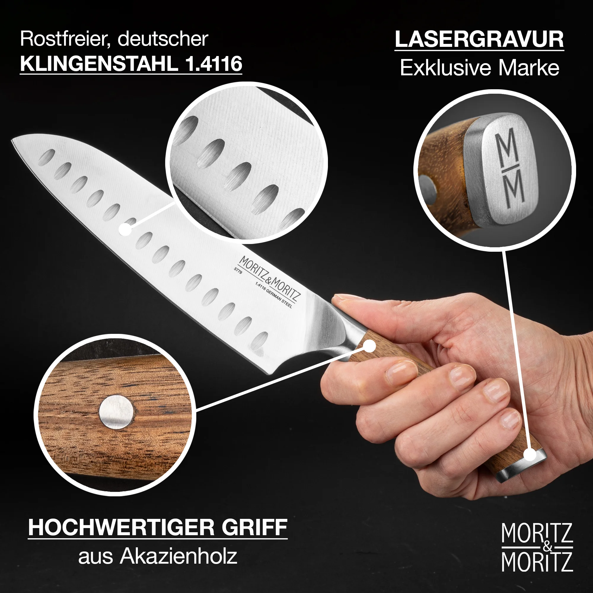 Santokumesser 18cm Schneidemesser - Hochwertige Küchenmesser Japanischer Stil Santokumesser 18cm mit scharfer Klinge, ideal zum Schneiden von Fleisch, Fisch und Gemüse, hochwertige Verarbeitung und ergonomischer Griff.