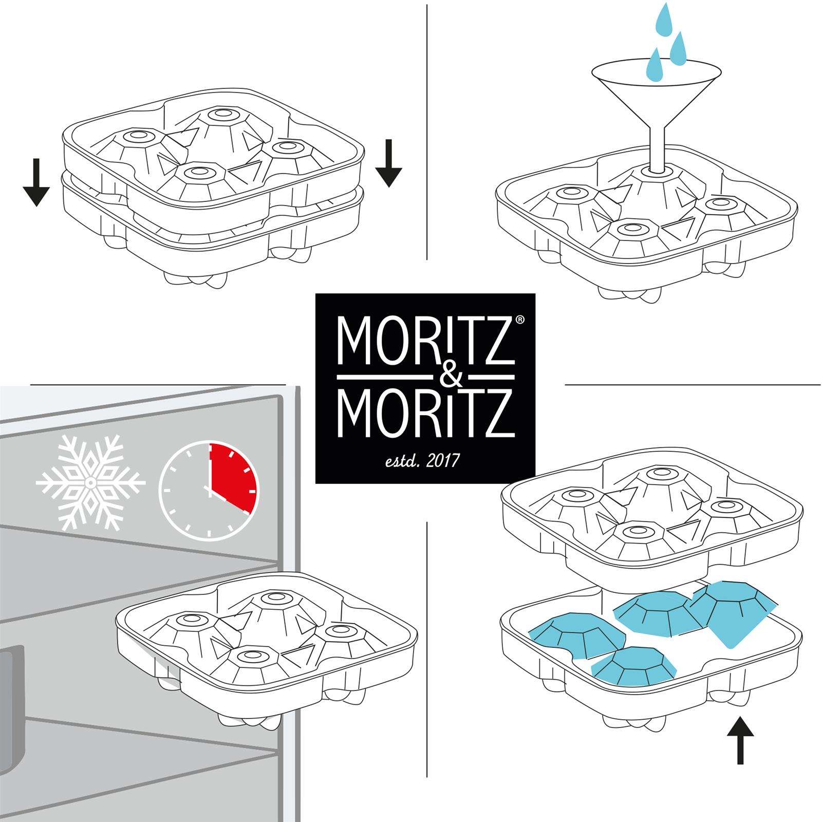 Eiswürfelform in Diamanten-Design in Küche, 2-teilig