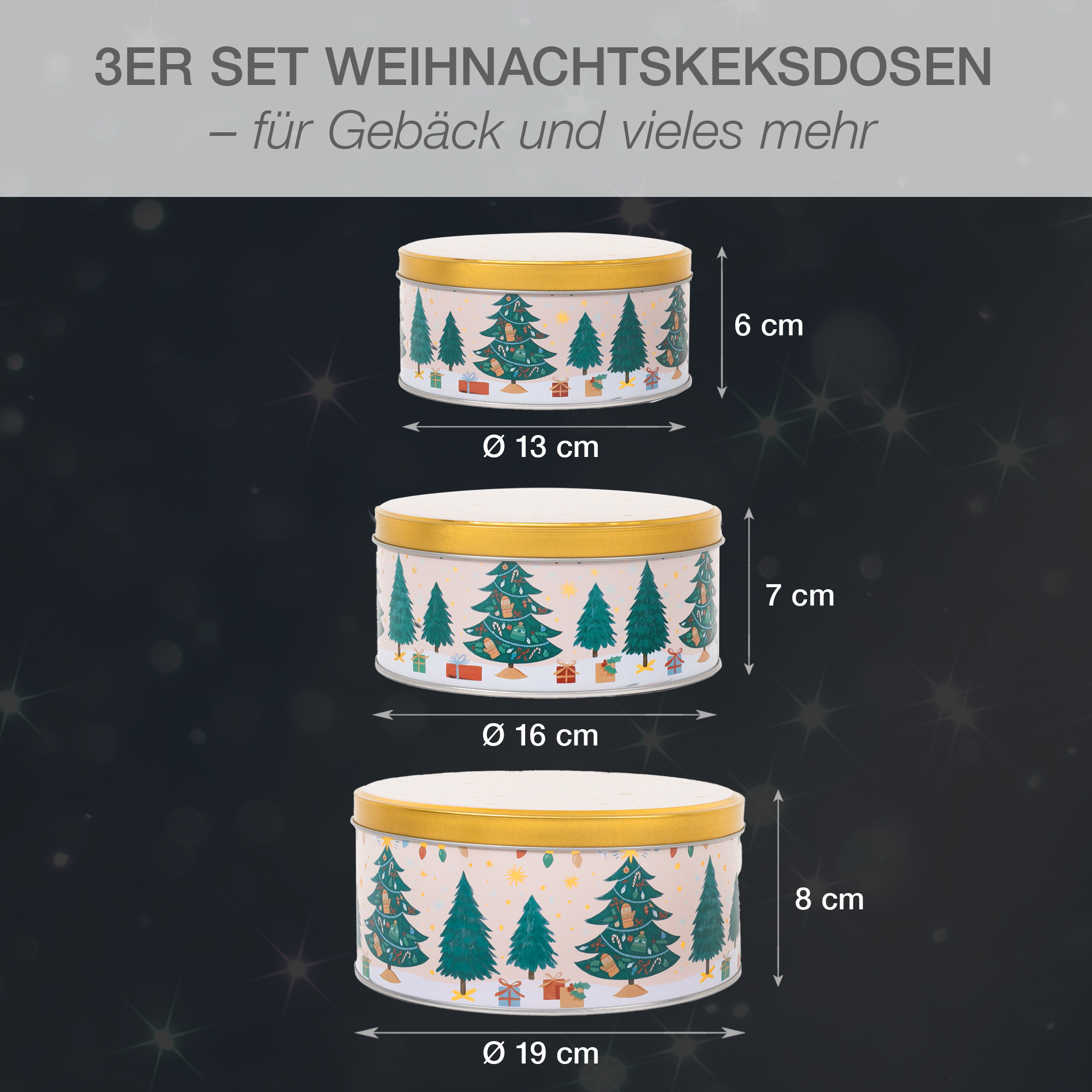 Weihnachts Keksdose 3-teilig
