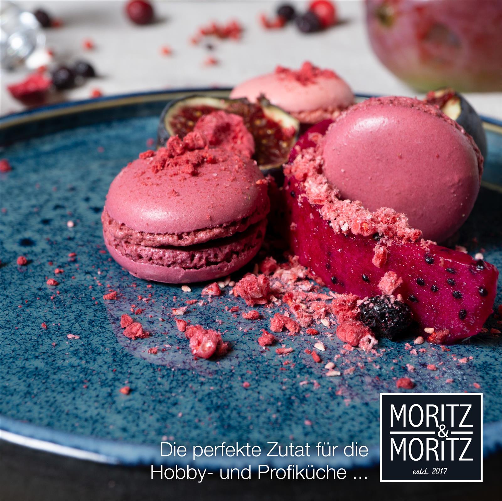 Gourmet Dessert Teller Set, 4-teilig, in reaktivem Blau