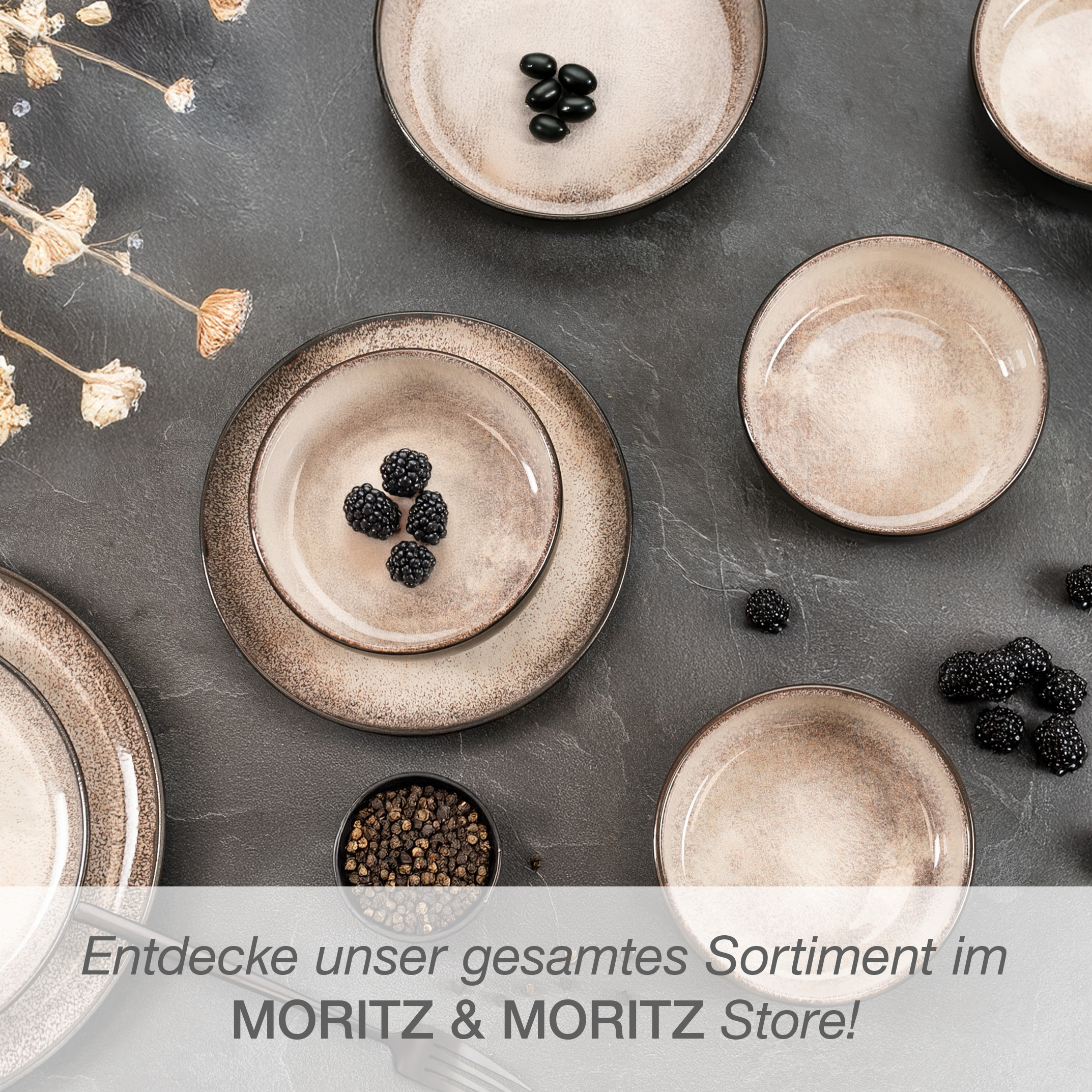 VIDA 24-teilig Geschirrset mit Müslibowls Beige