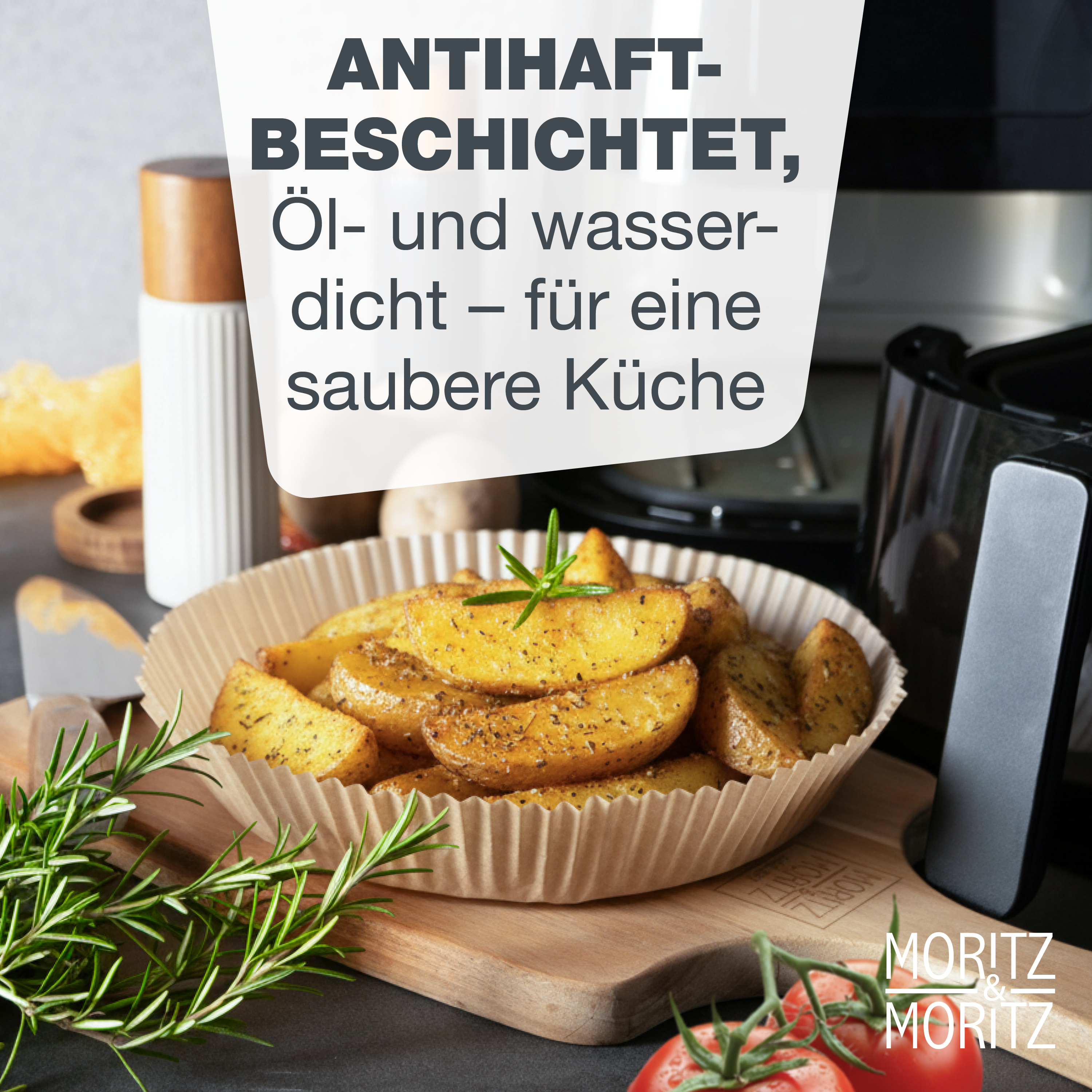 Airfryer Backpapier Rund Ø 20 cm (unten 20 cm, oben 24 cm)