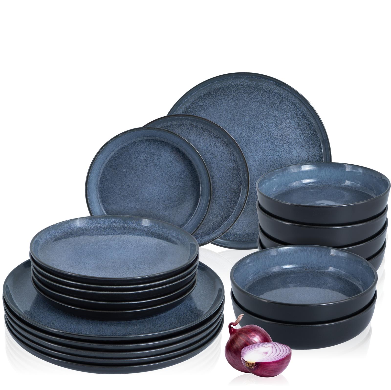 VIDA GESCHIRR SET 18-TEILIG, BLAU