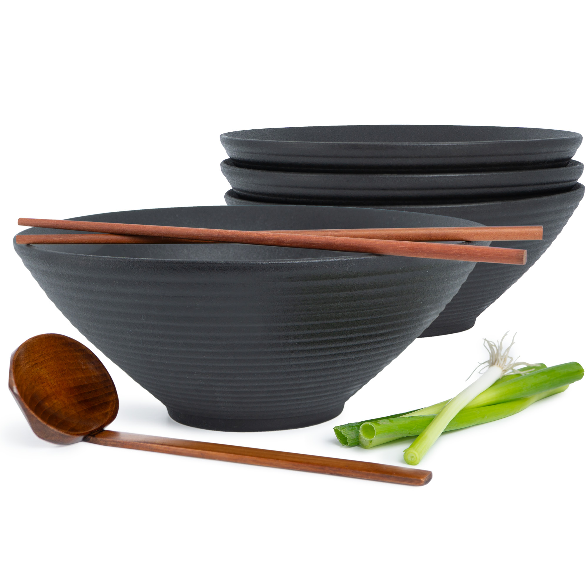 Ramen Schüssel Ø 24 cm 4er Set Schwarz