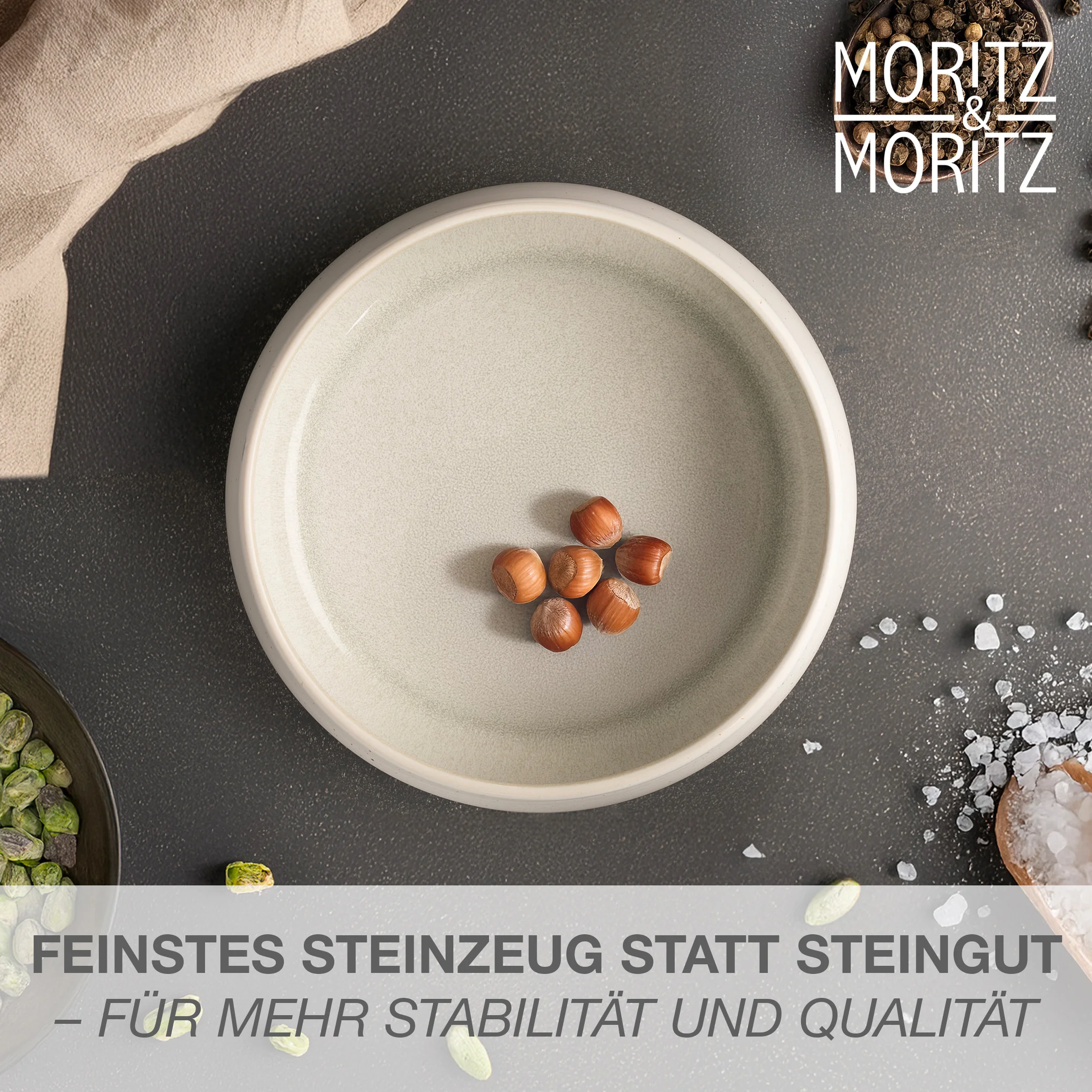 SOLID UNI Servierschale Creme, Nahaufnahme der Oberfläche