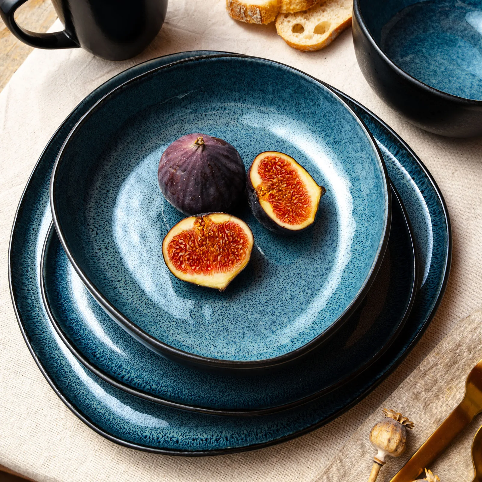 ORGANIC Geschirrset 24-teilig Blau, Bild 5