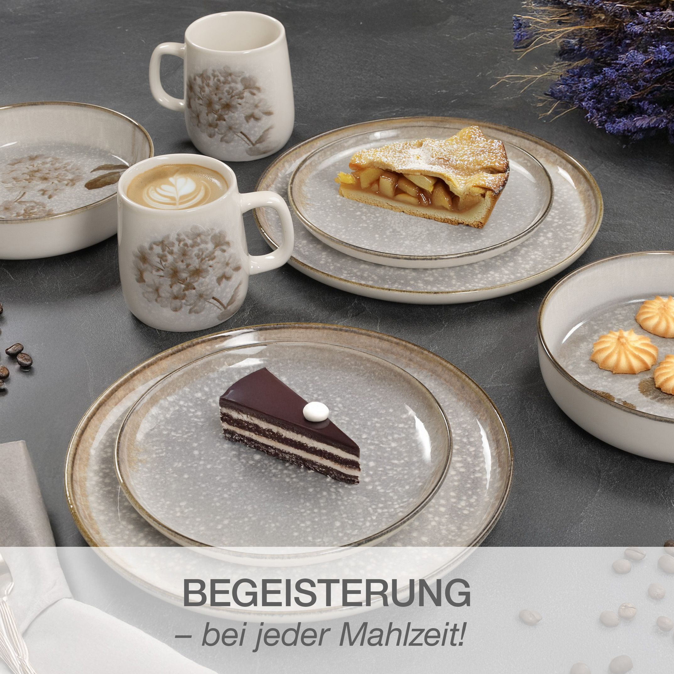BLOSSOM Geschirrset mit Tassen 24-teilig