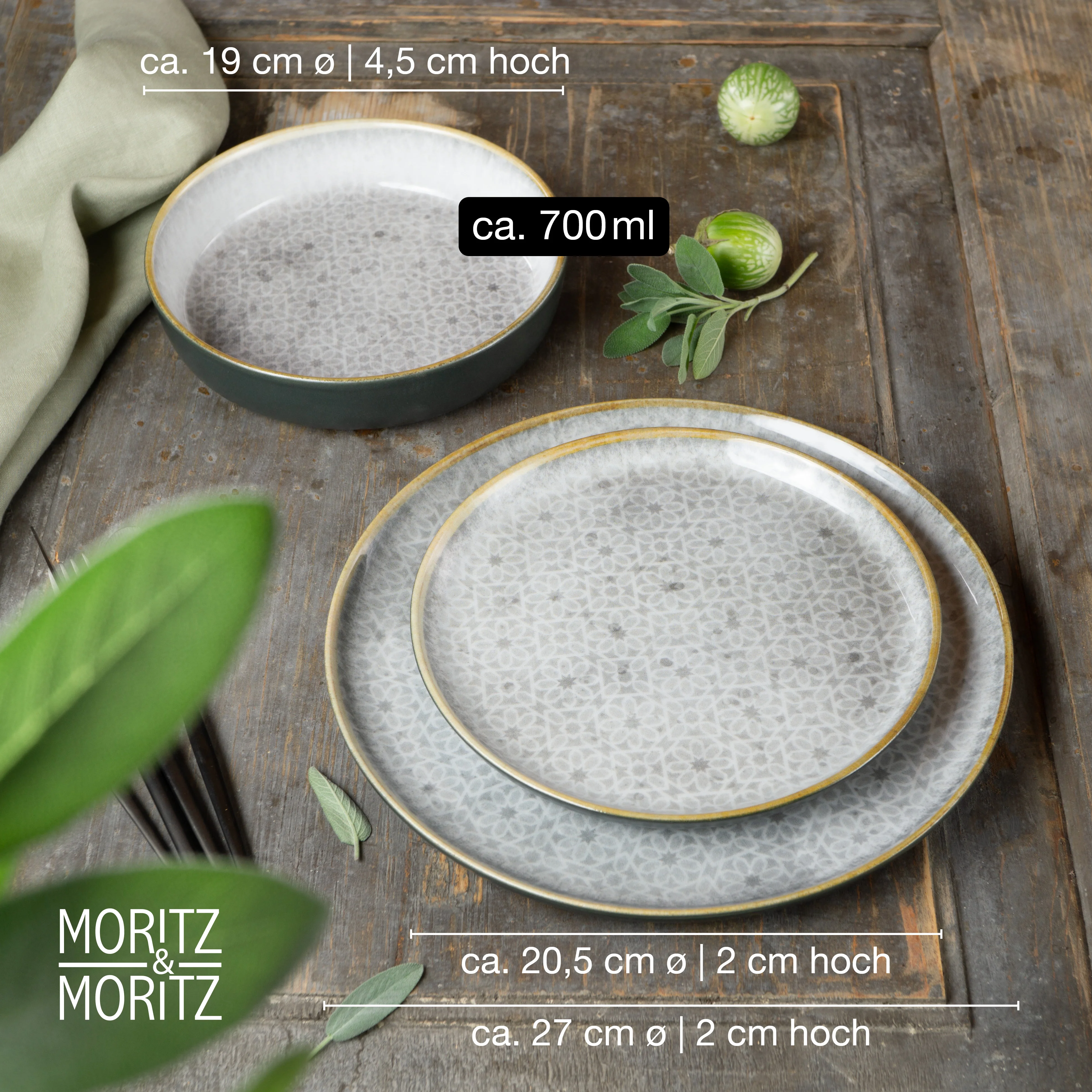 TERRA 18tlg. Geschirrset grau TERRA 18tlg. Geschirrset grau
