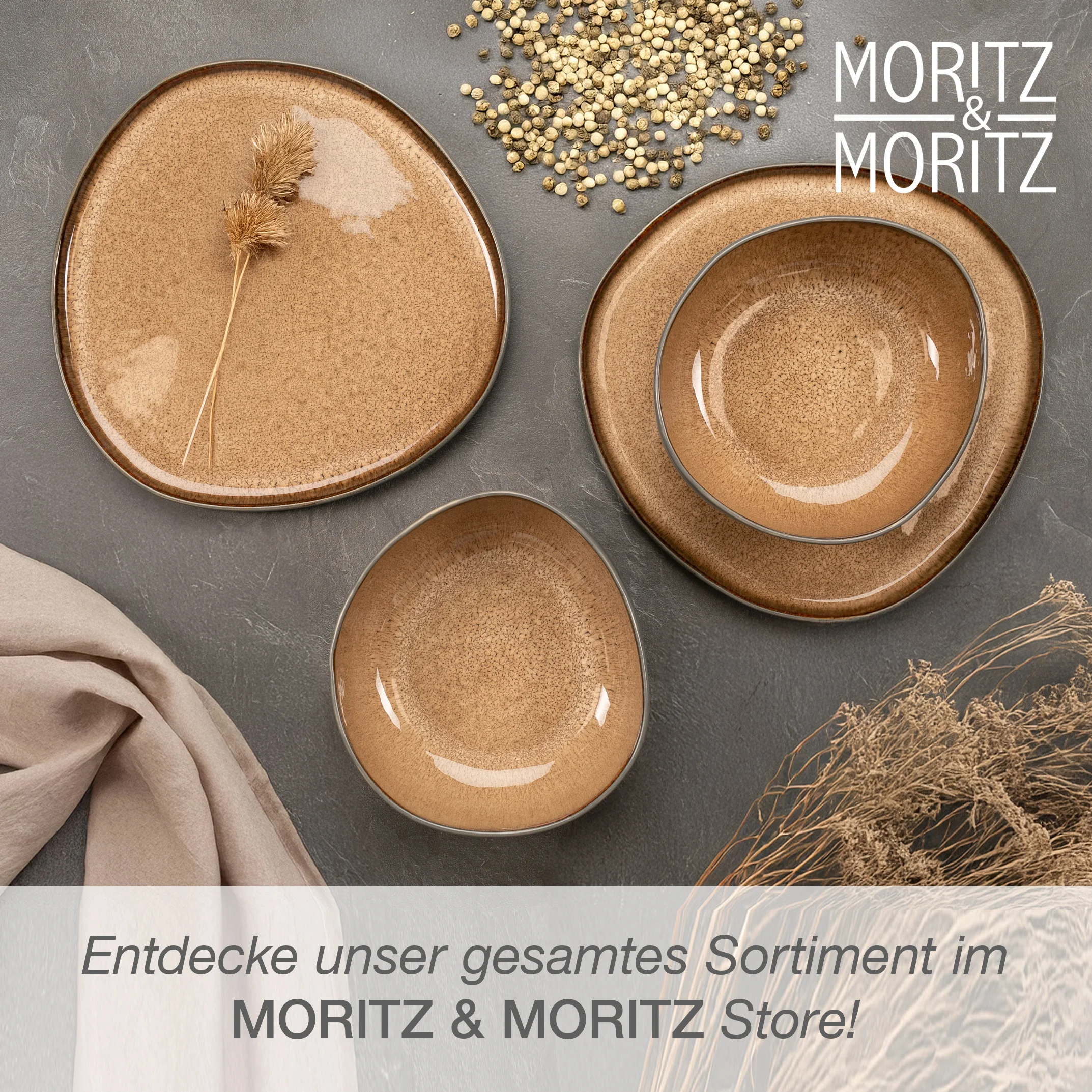 ORGANIC Servierschale 2-teilig, Farbwirkung bei Tages- und Kunstlicht
