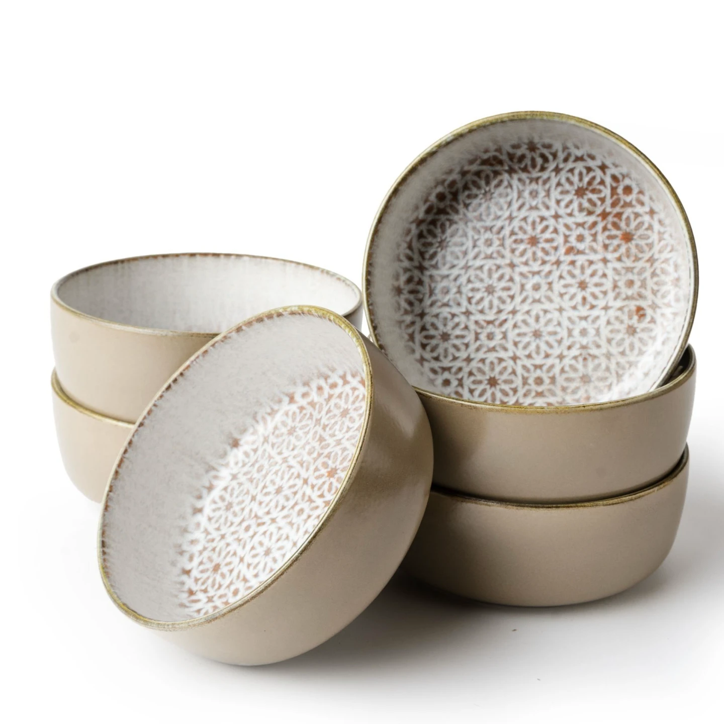 ALHAMBRA Müslischalen Set 6-teilig Porzellan Mousse