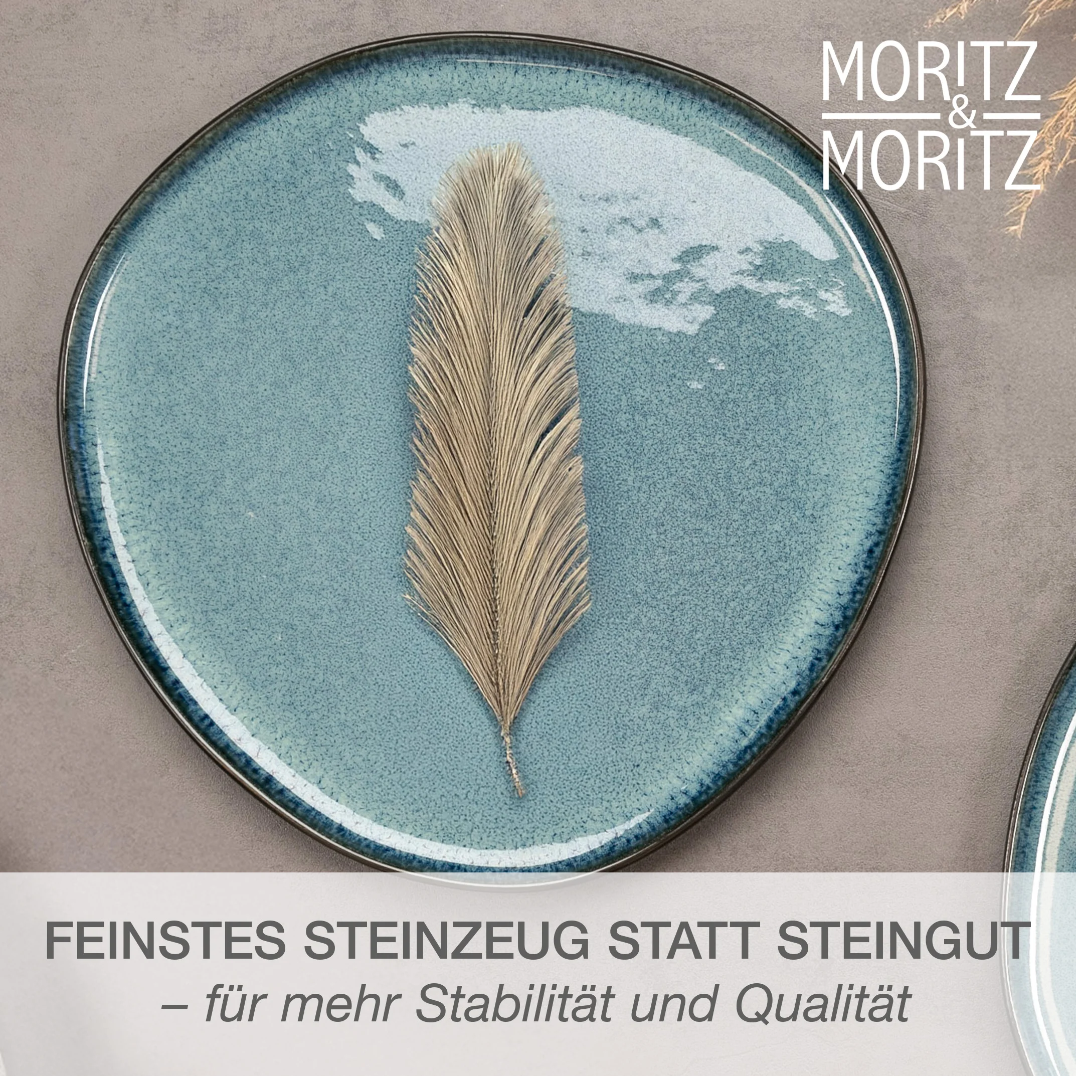 ORGANIC Servierplatten 2-teilig Blau, Einzelteile ausgelegt