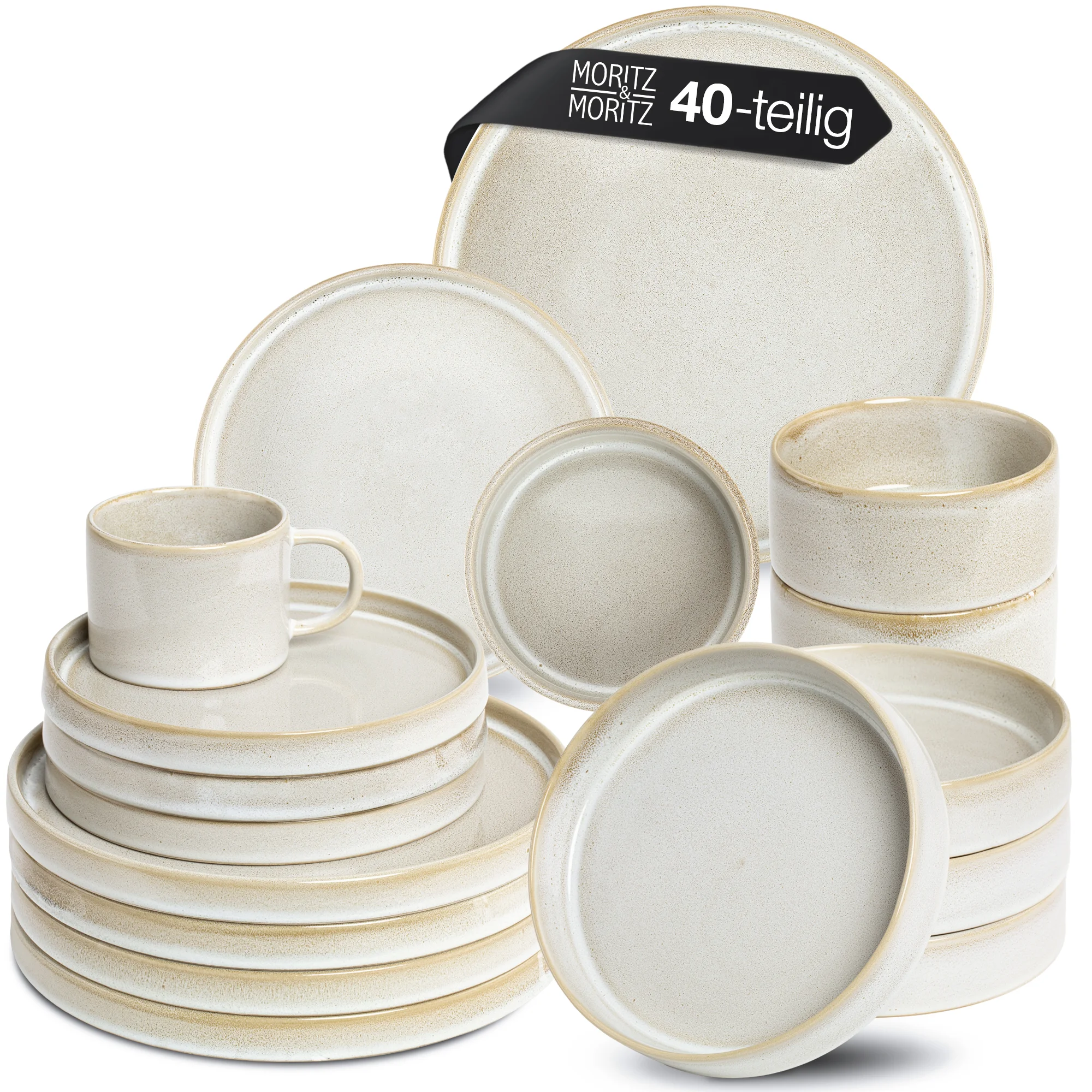 CASTELLO 40tlg Geschirr Set für 8 Personen Beige CASTELLO 40tlg Geschirr Set für 8 Personen Beige