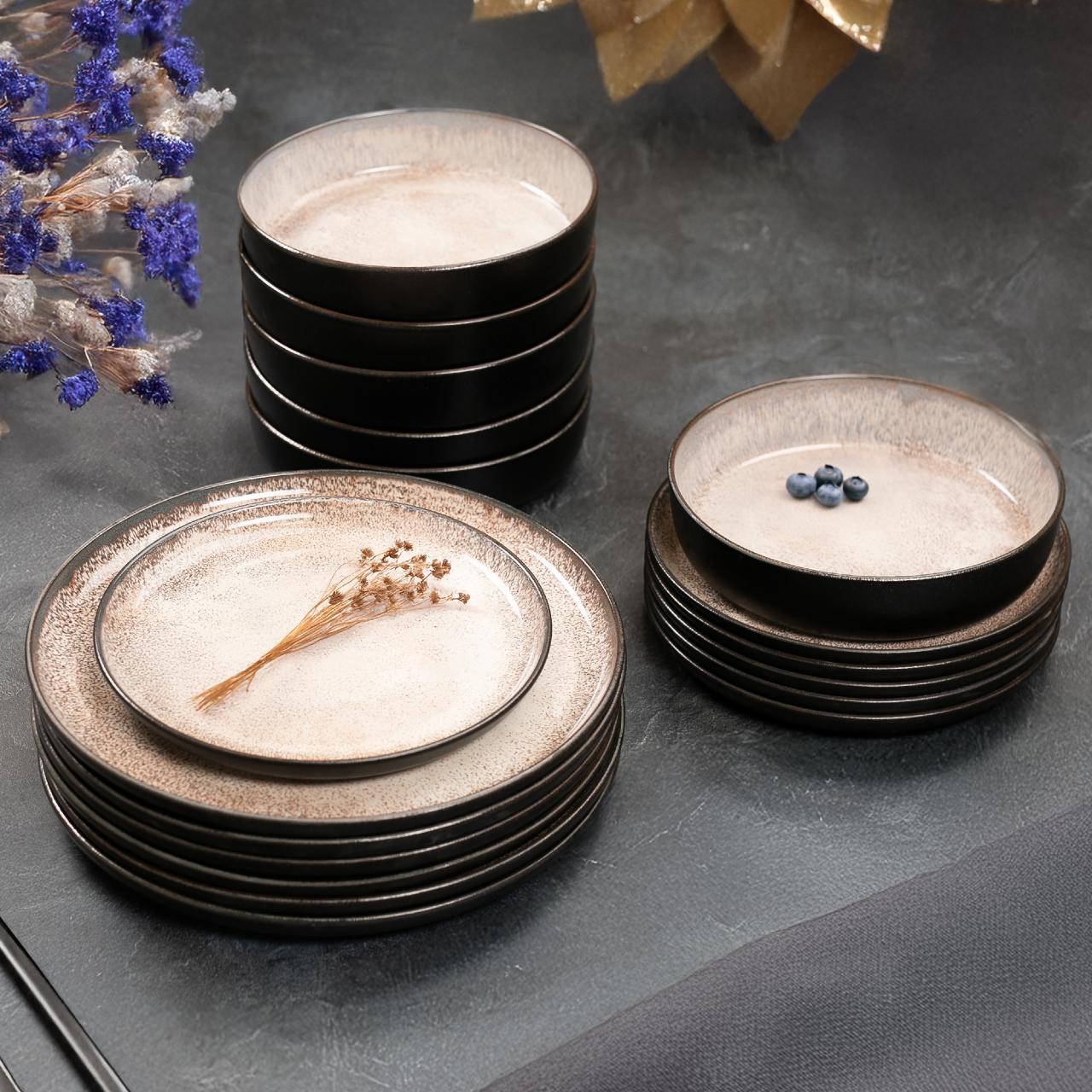 VIDA Geschirr Set 36-Teilig, Beige