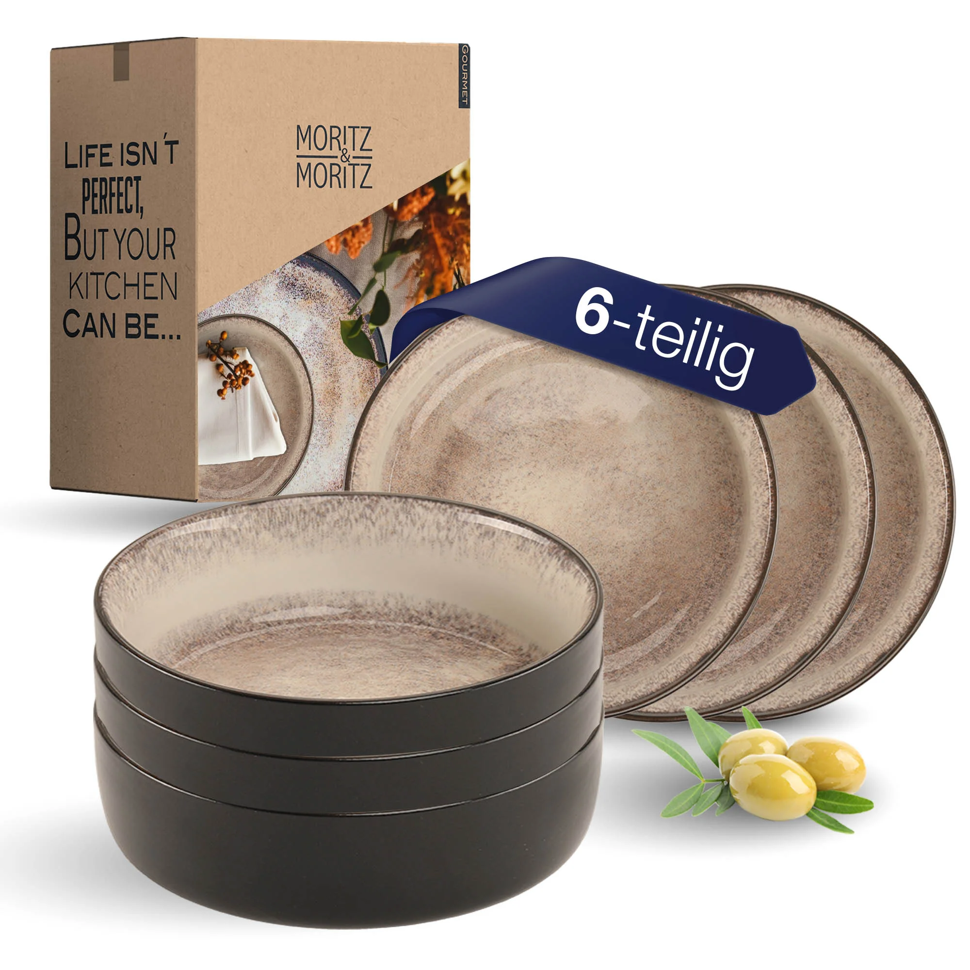 VIDA 6tlg Müslibowl-Set Beige