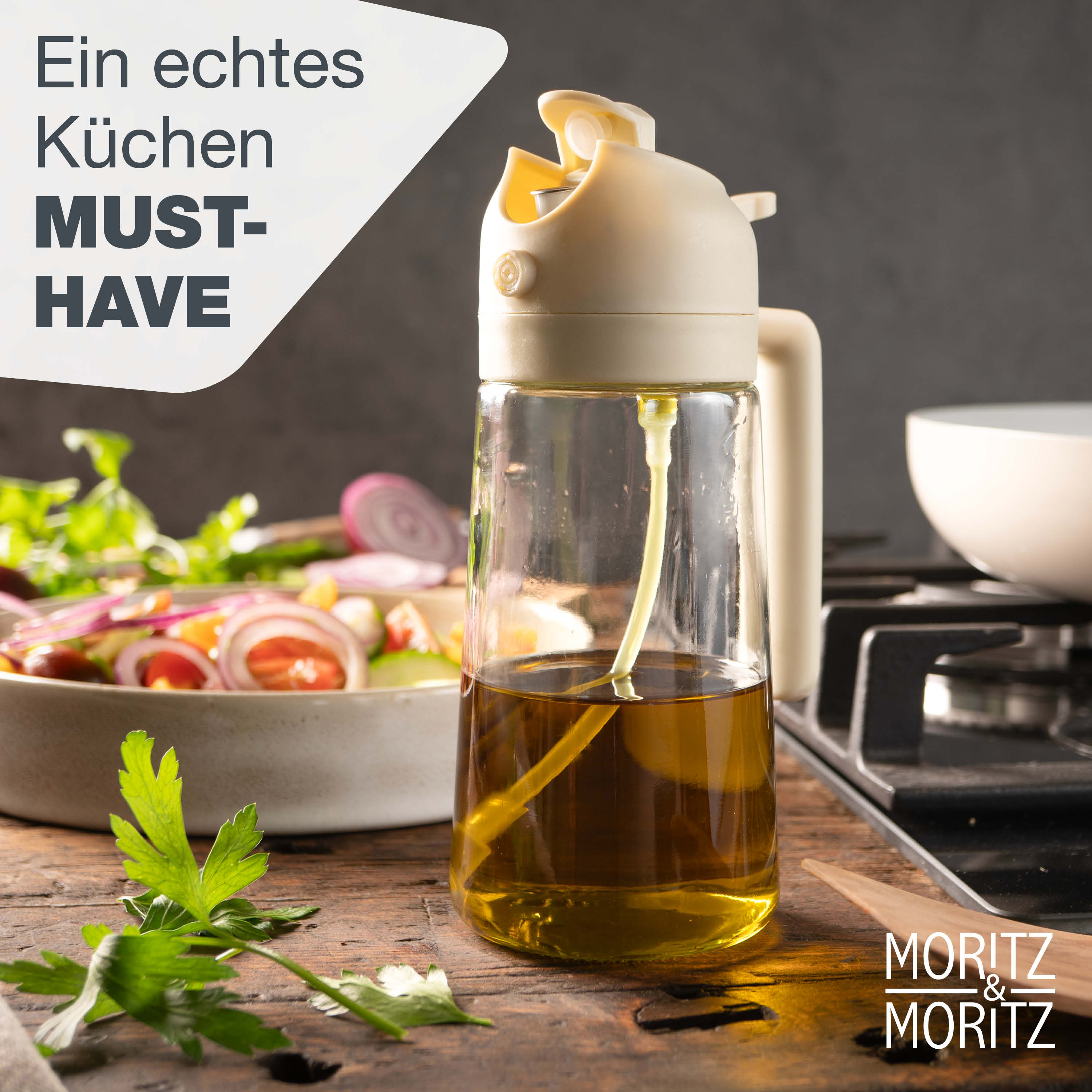 Ölsprüher Glas 470ml cream