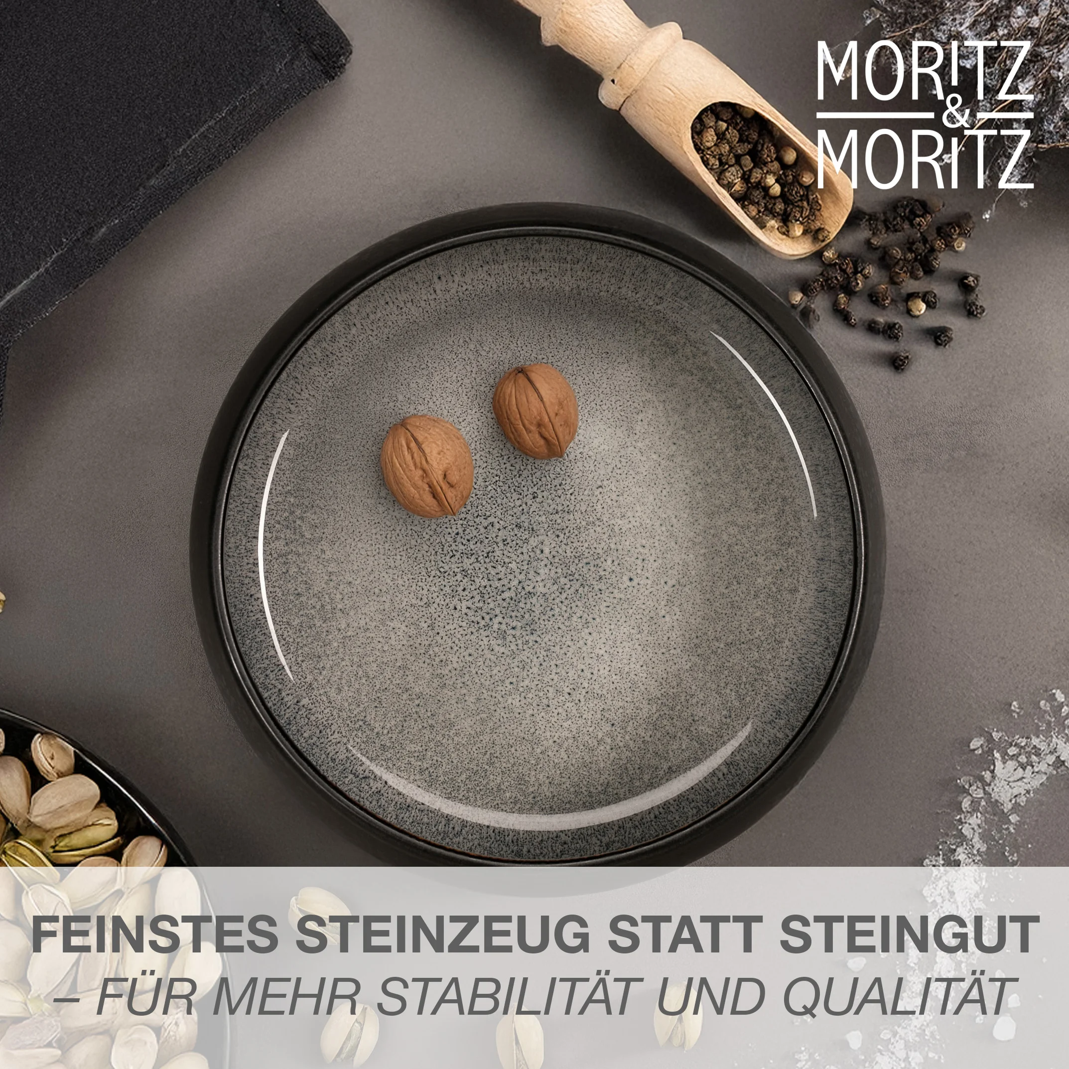 SOLID Servierschale Anthrazit, Nahaufnahme der Oberfläche