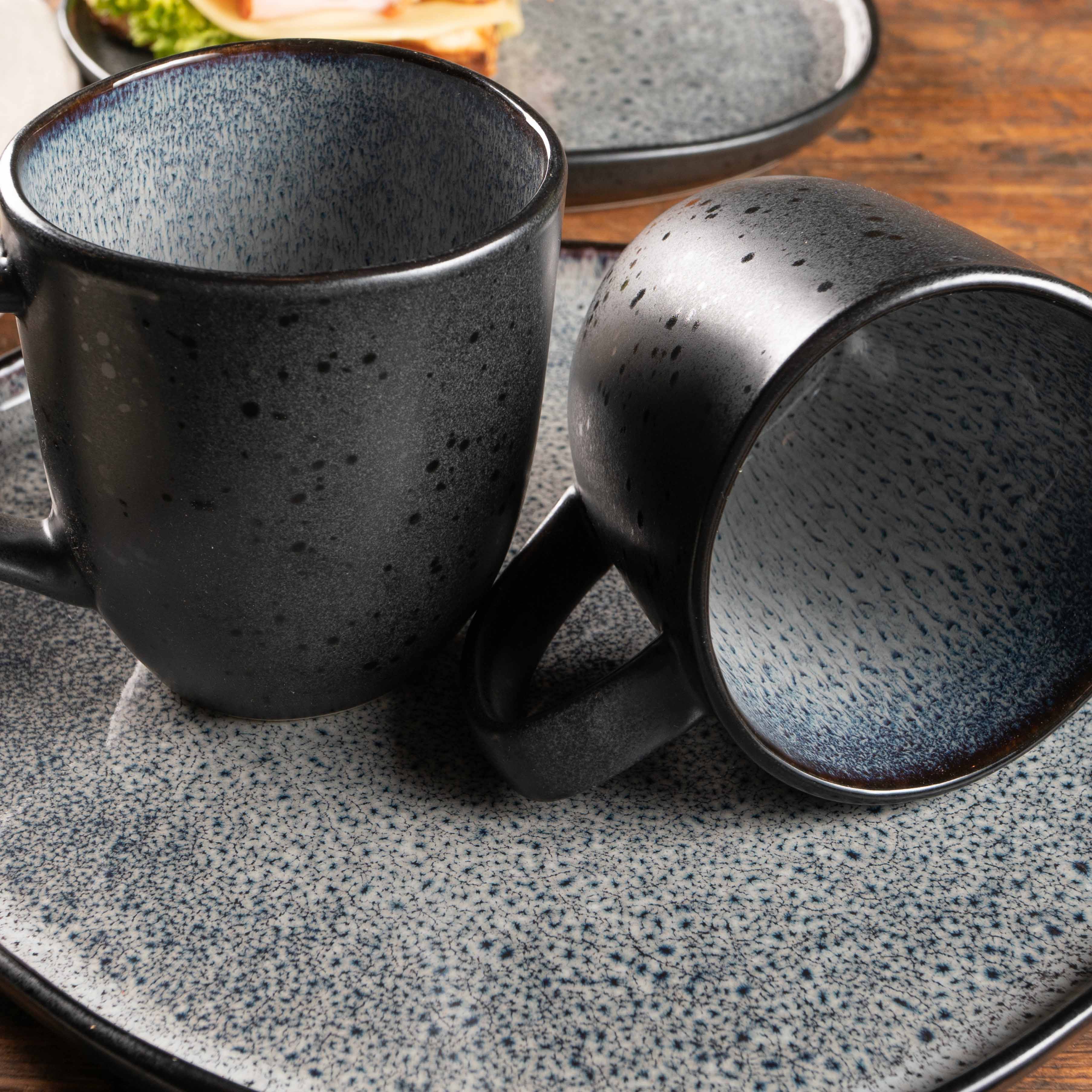 ORGANIC 6tlg Kaffee Tassen Set Grau