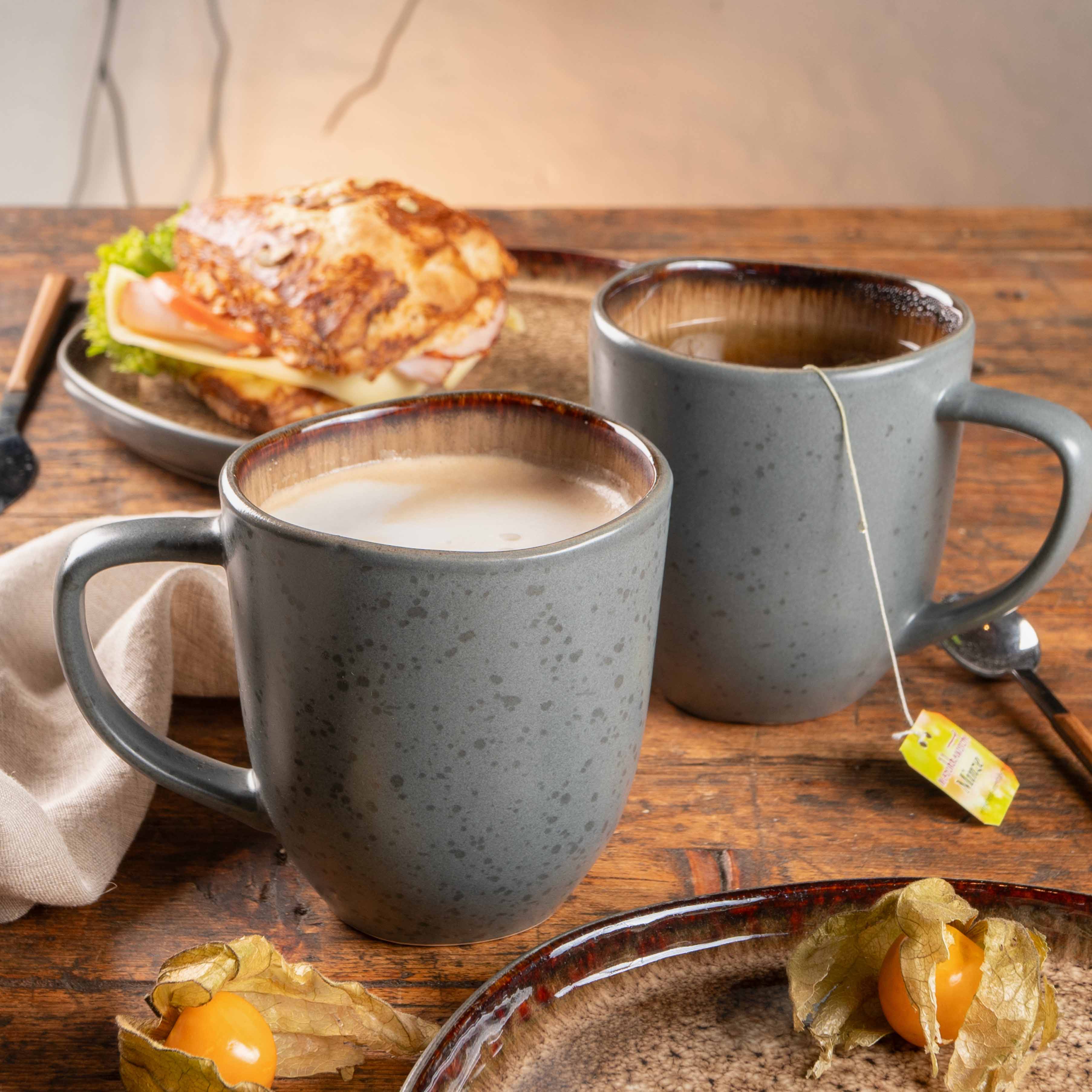 Tassen Set Beige 6-teilig aus Steinzeug