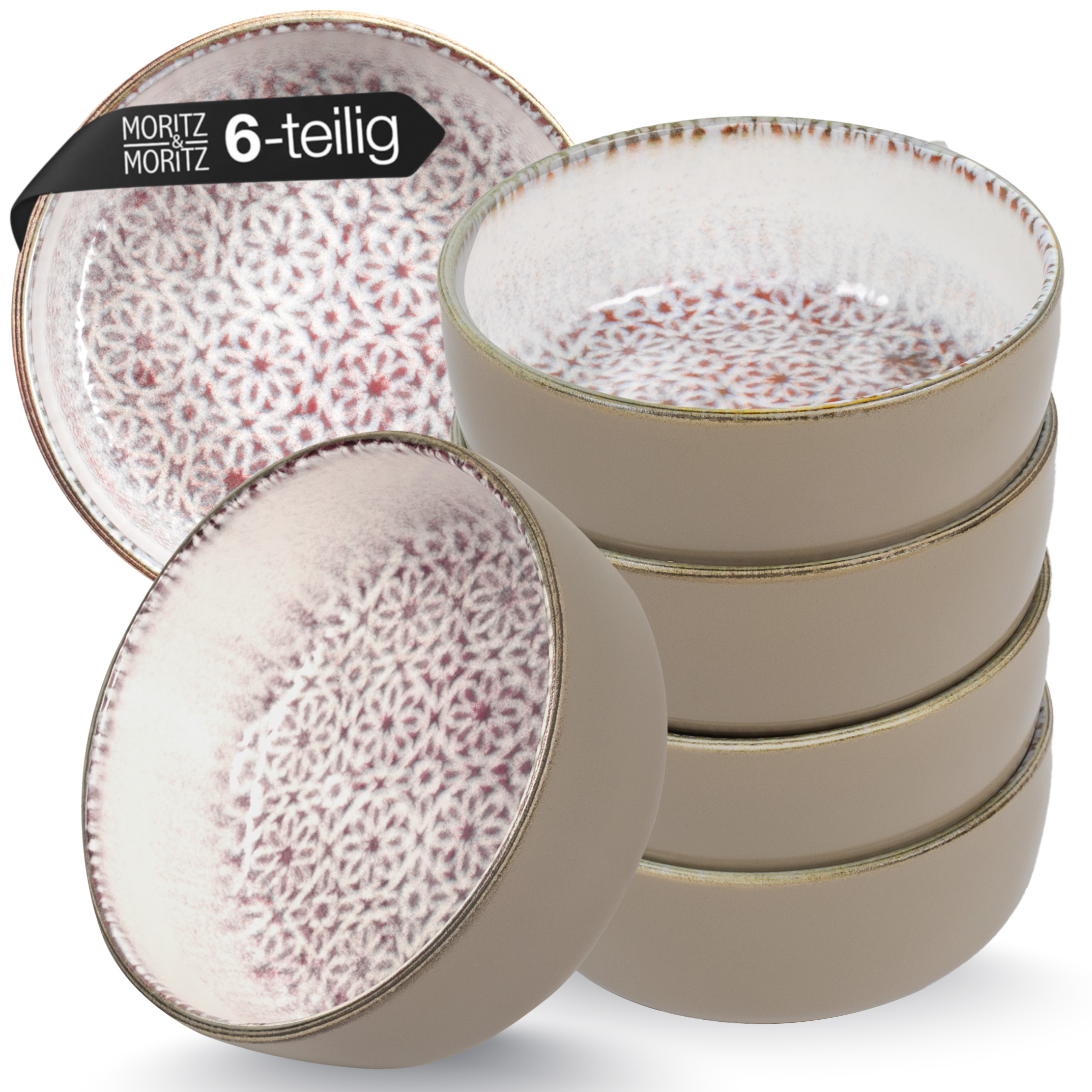 ALHAMBRA Müslibowls 6-teilig Rot, vor weißem Hintergrund