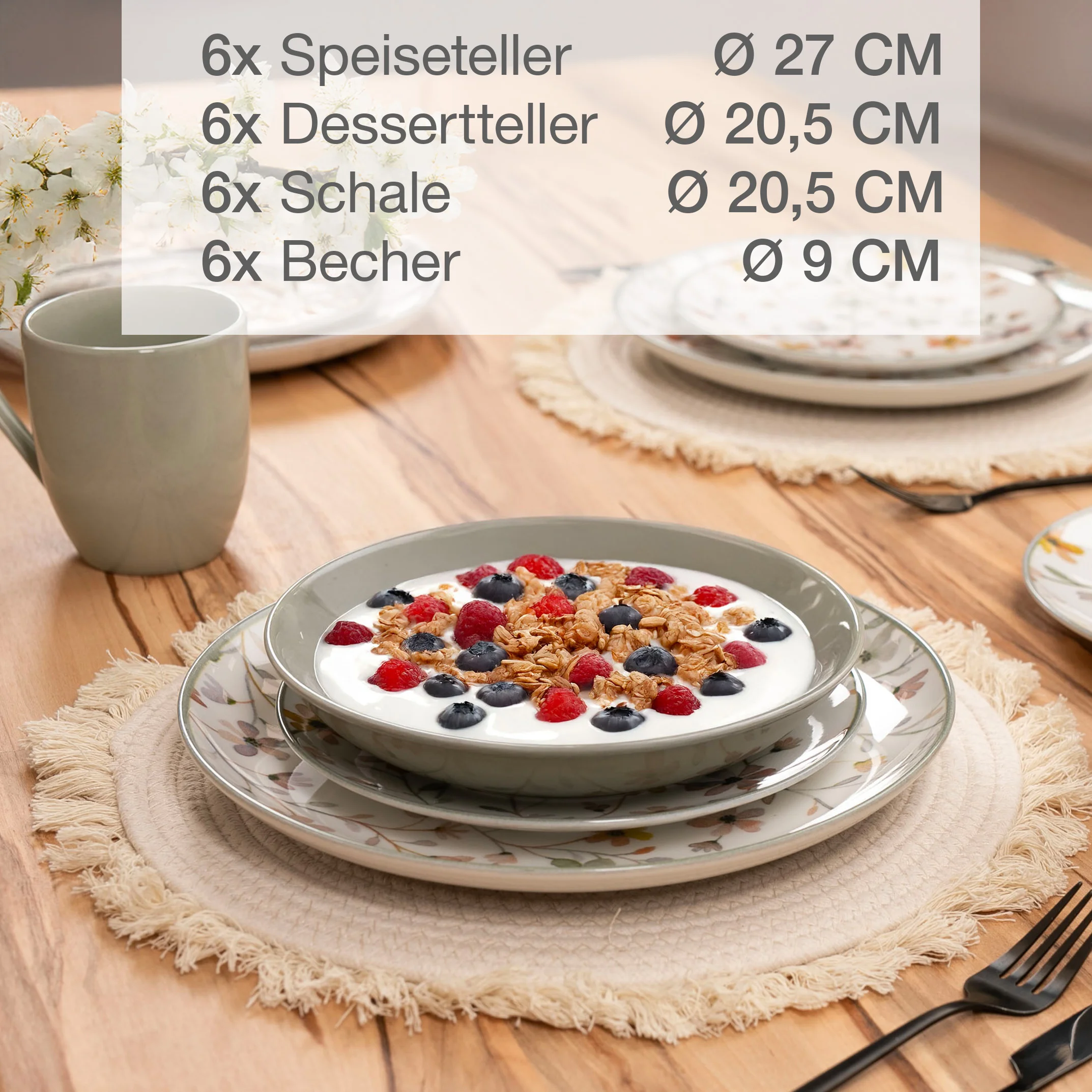 PRIMAVERA Geschirrset 24-teilig